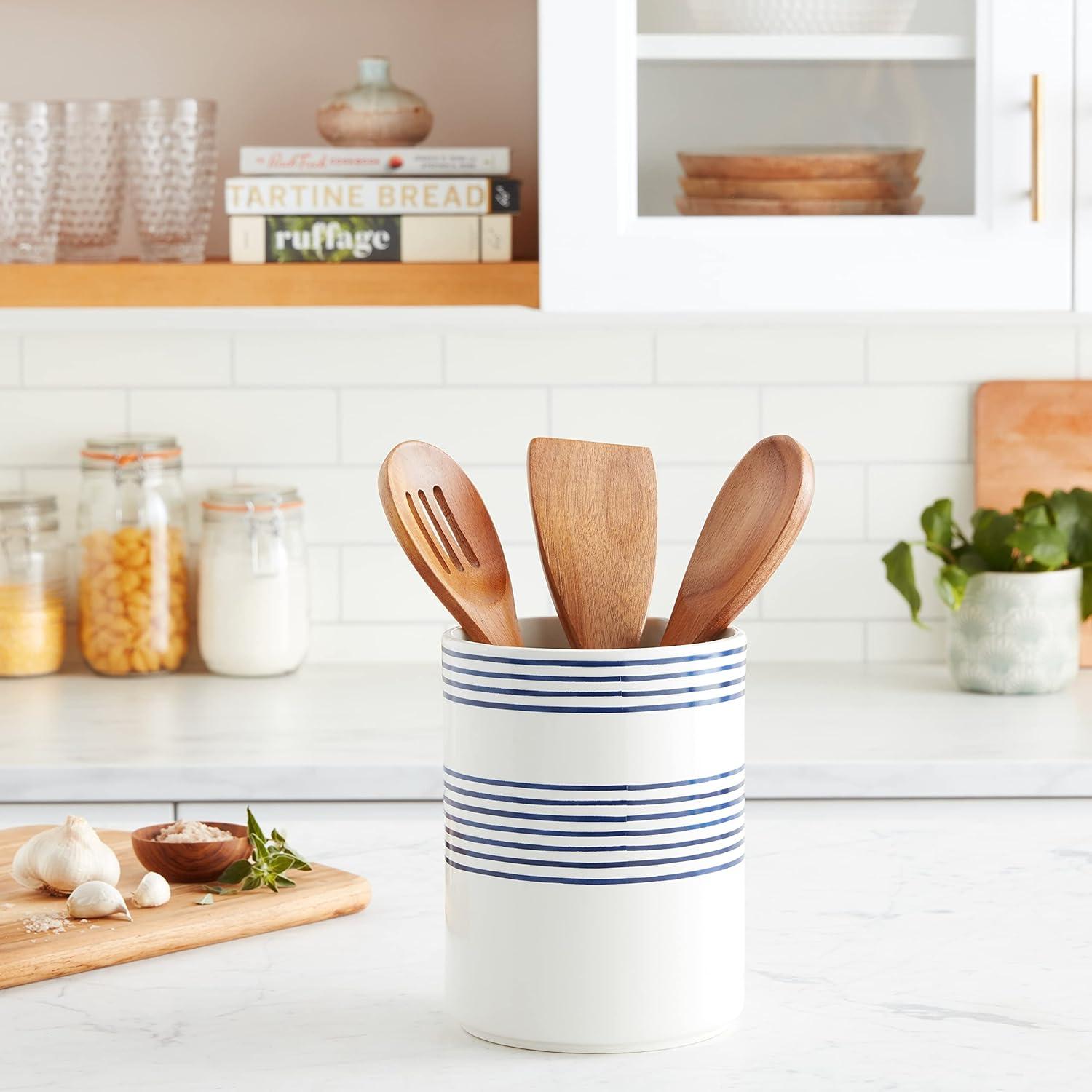 kate spade new york Charlotte Street Ceramic / Porcelain Round Utensil Crock