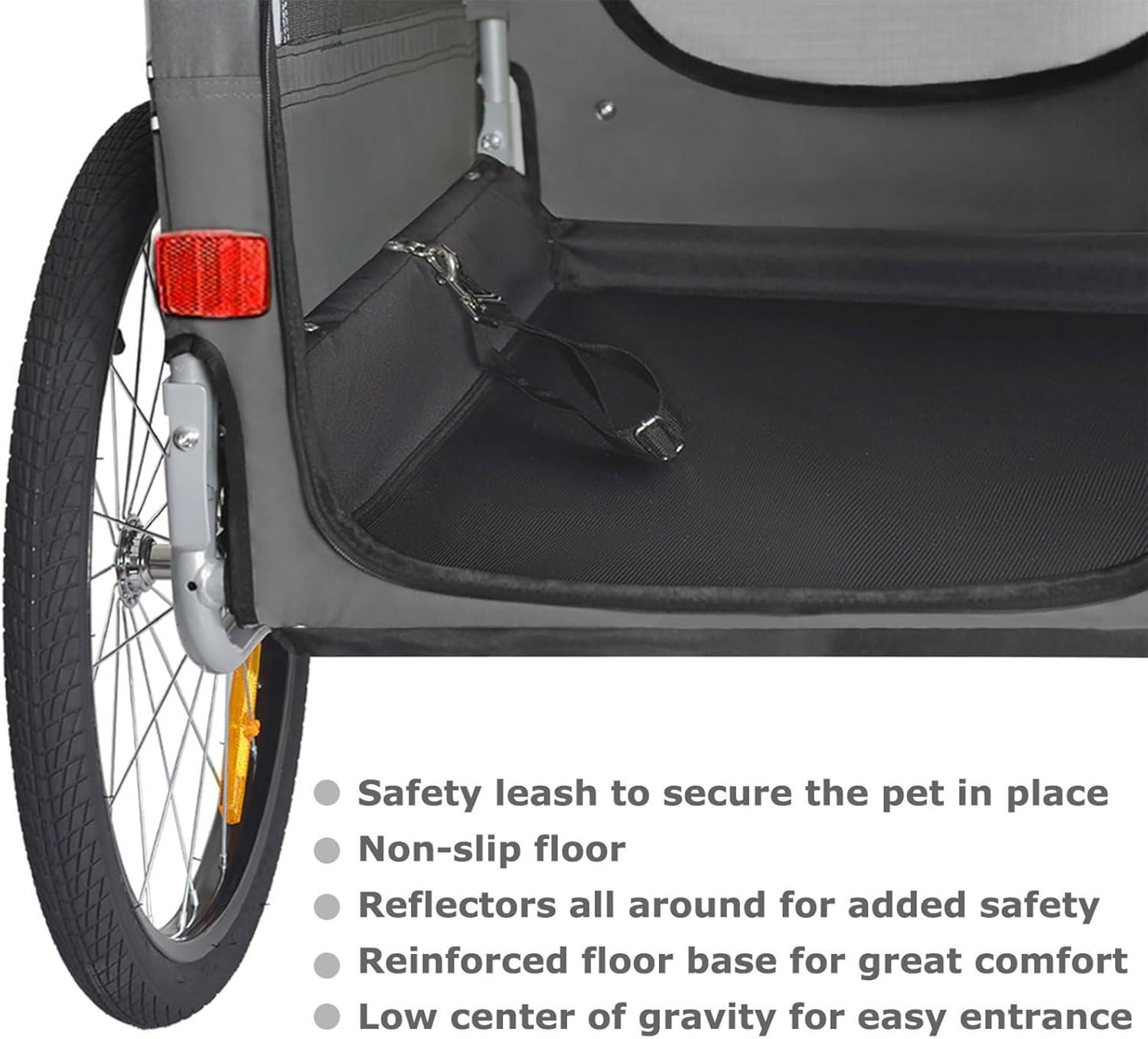 DOGGYHUT Premium XL Pet Bike Trailer & Stroller for Large Sized Dog or Multiple Small Dogs,Low Center of Gravity,Parking Brakes,Easy Folding Frame,Bicycle Carrier