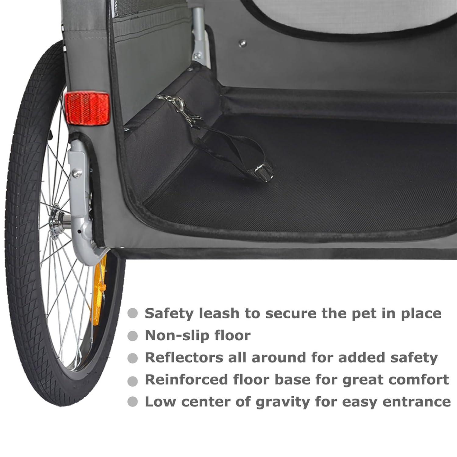 DOGGYHUT Premium XL Pet Bike Trailer & Stroller for Large Sized Dog or Multiple Small Dogs,Low Center of Gravity,Parking Brakes,Easy Folding Frame,Bicycle Carrier