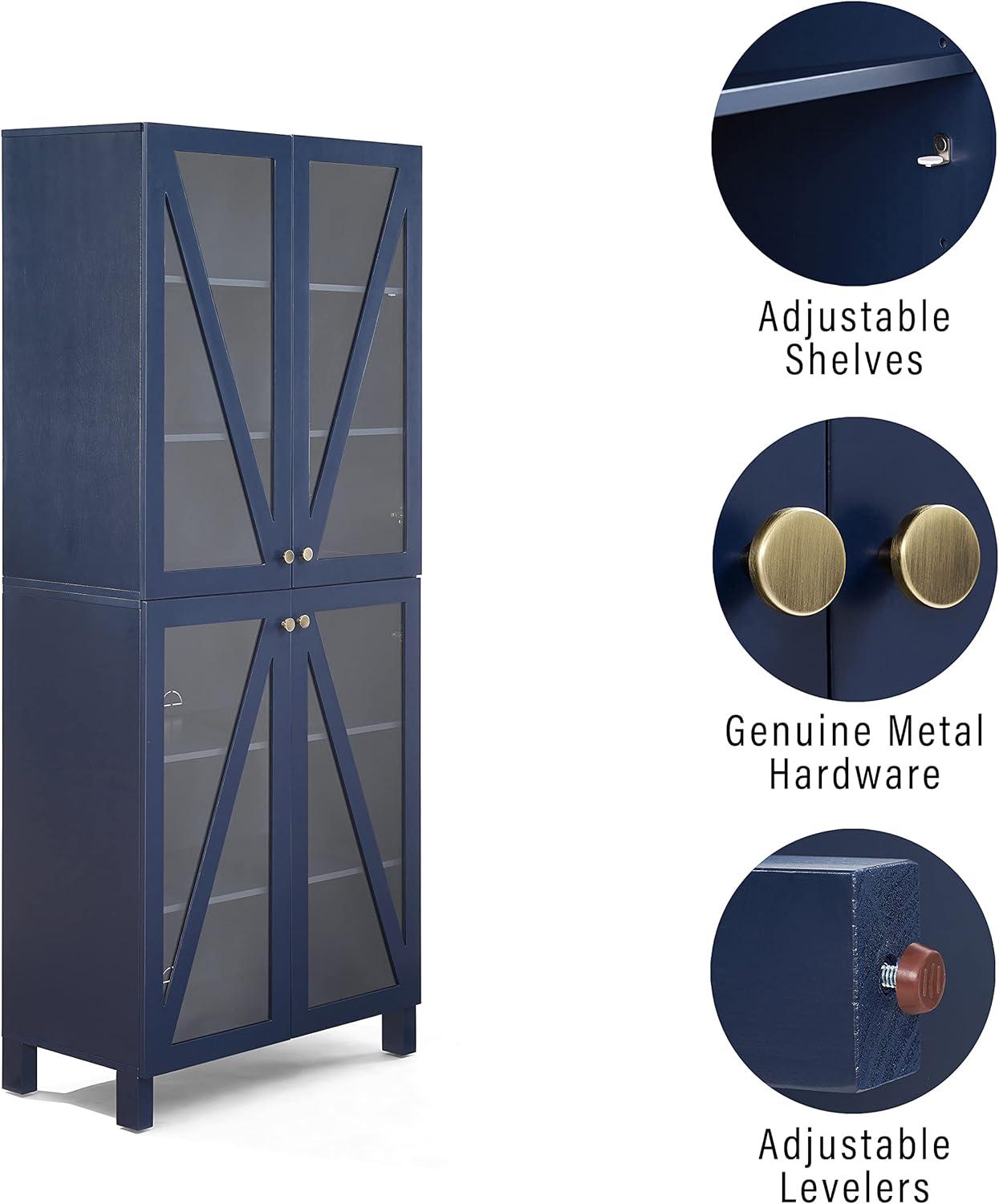 Navy Tall Freestanding Storage Pantry with Adjustable Shelving