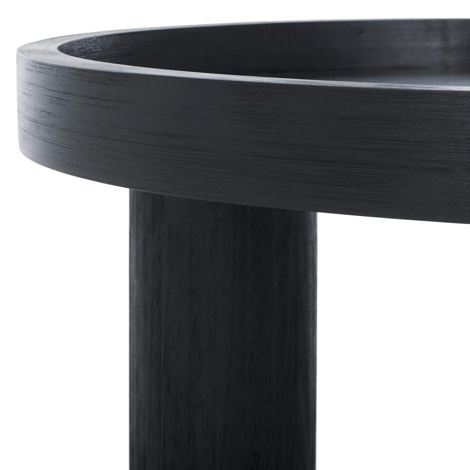 Devin Round Coffee Table - Black - Safavieh
