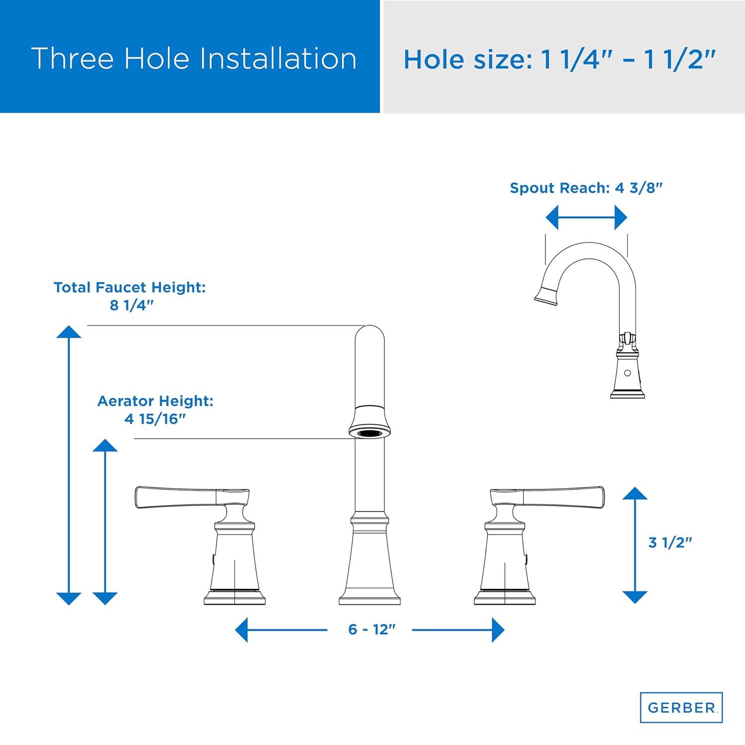Gerber D304179 Northerly 1.2 GPM Widespread Bathroom Faucet - Chrome