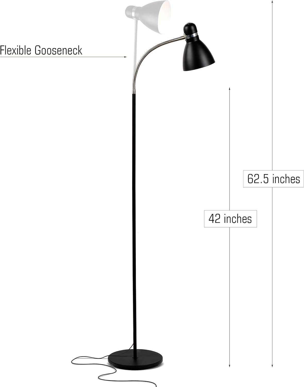 Avery Industrial 1-Light 3-Way Dimming LED Floor Lamp with Metal Cone Shade