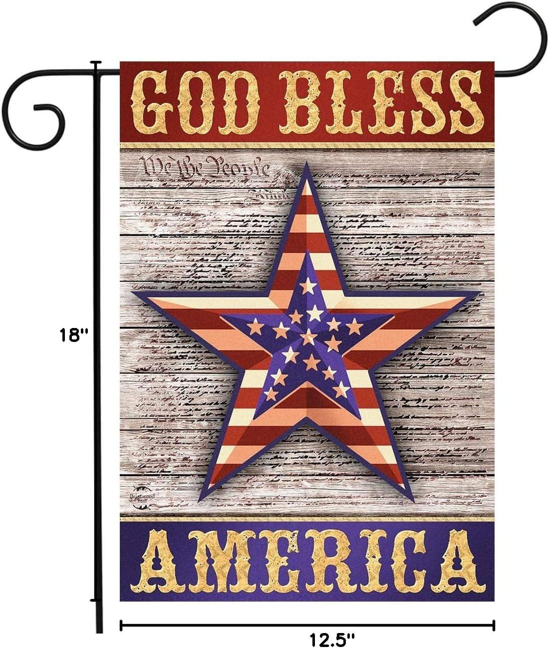 Briarwood Lane Everyday Garden Flag 12x18 For Outdoor God Bless America Star Patriotic Garden Flag Flags For Outside