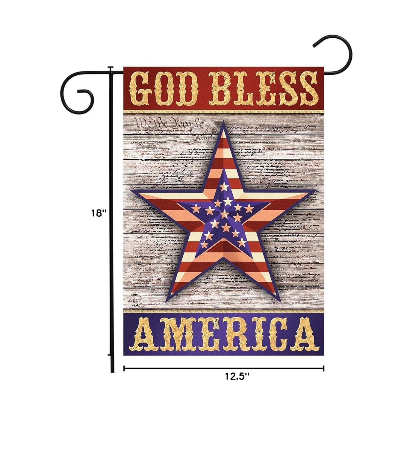 Briarwood Lane Everyday Garden Flag 12x18 For Outdoor God Bless America Star Patriotic Garden Flag Flags For Outside