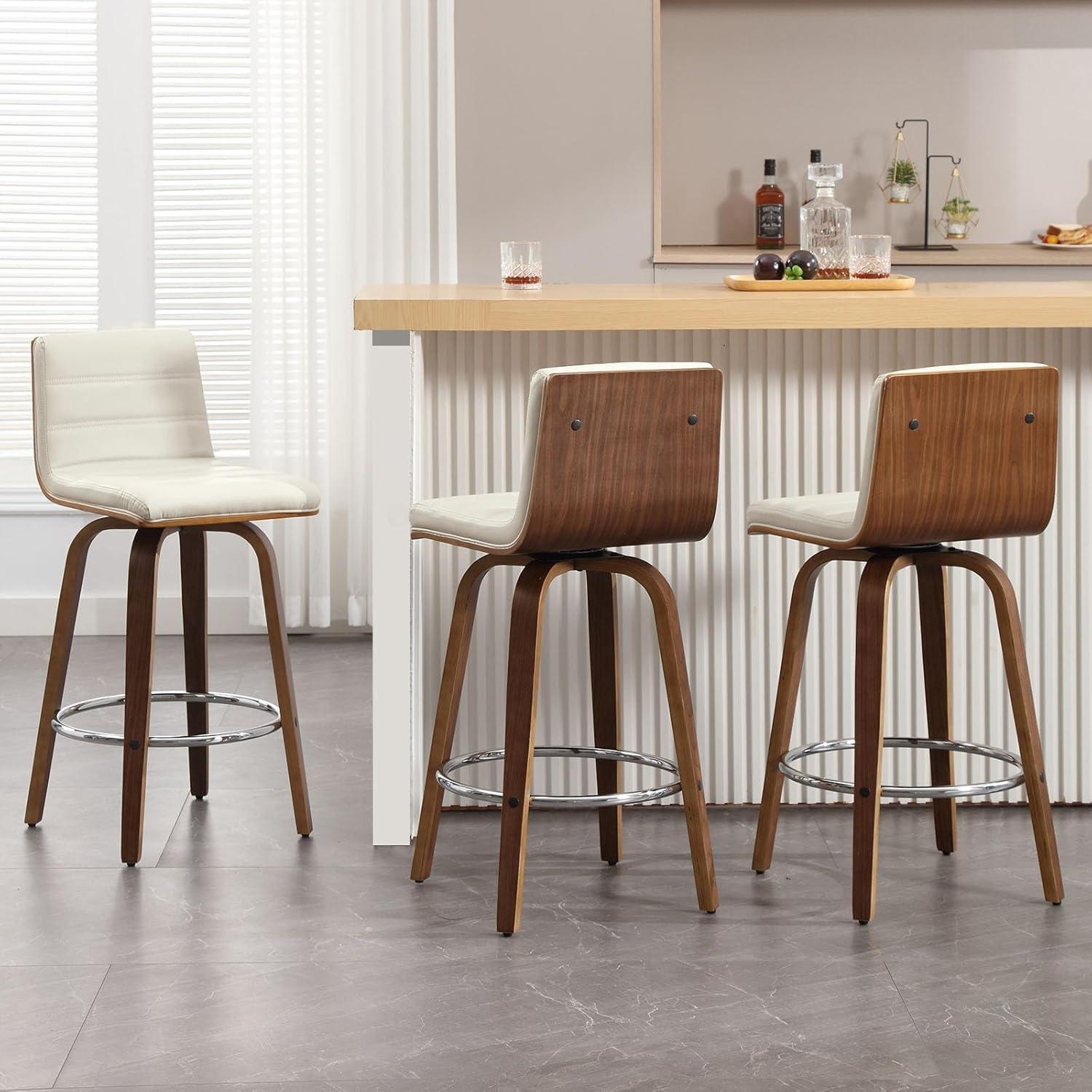 Upholstered  Swivel Counter & Bar Stool (Set of 3)