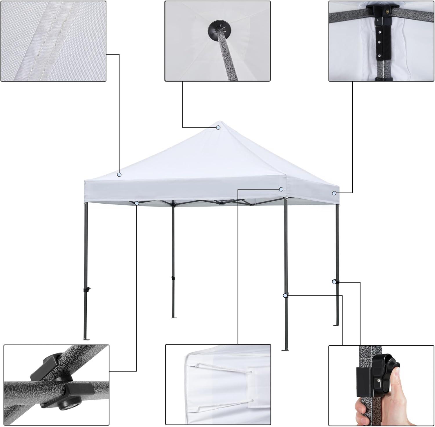 10x10ft White Waterproof Canopy Tent with Removable Sidewalls