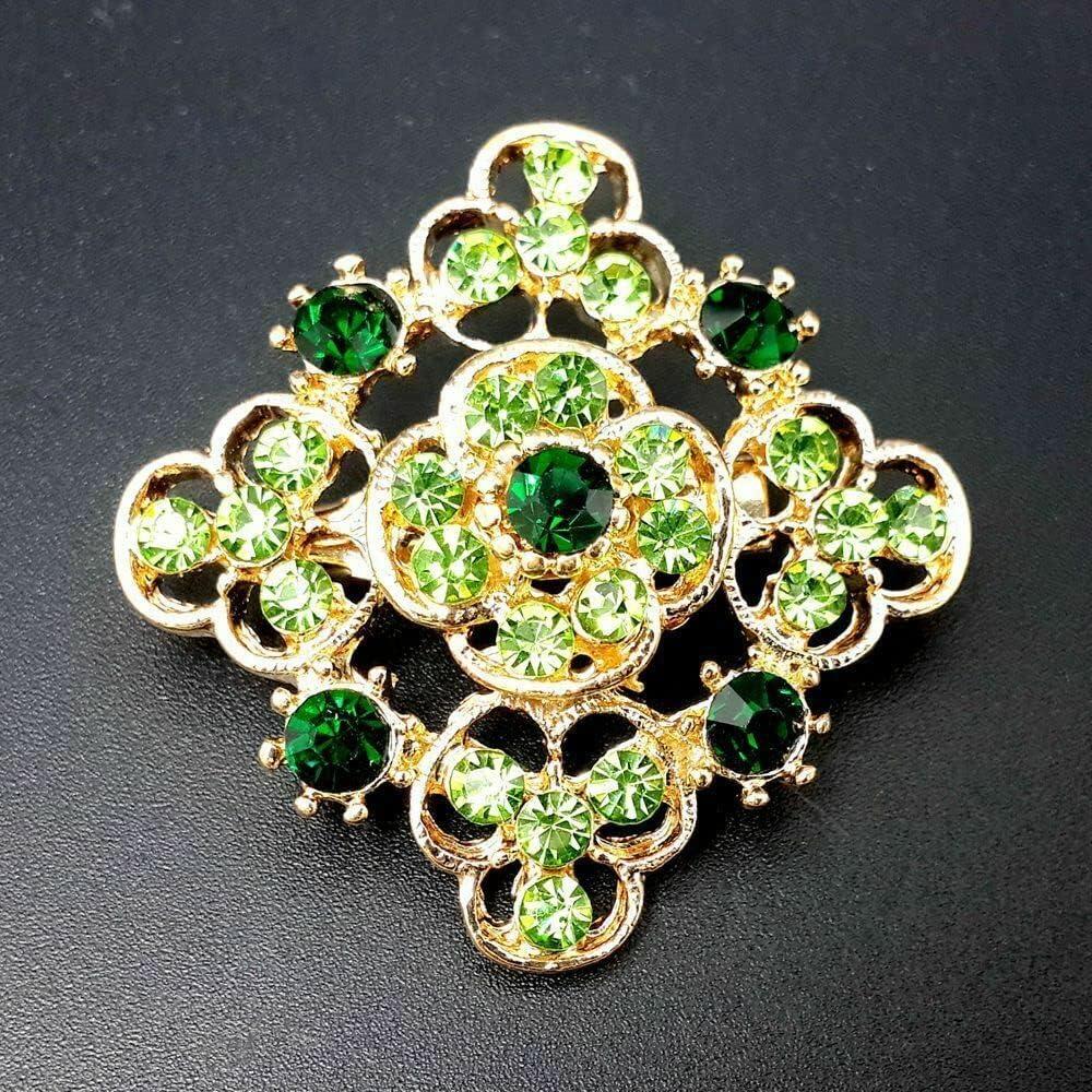 The Perfect Part Pack of 24 Rhinestone Crystal Flower Brooch Pins, Vintage Jewelry Colorful Crystal Flower Brooches for Women