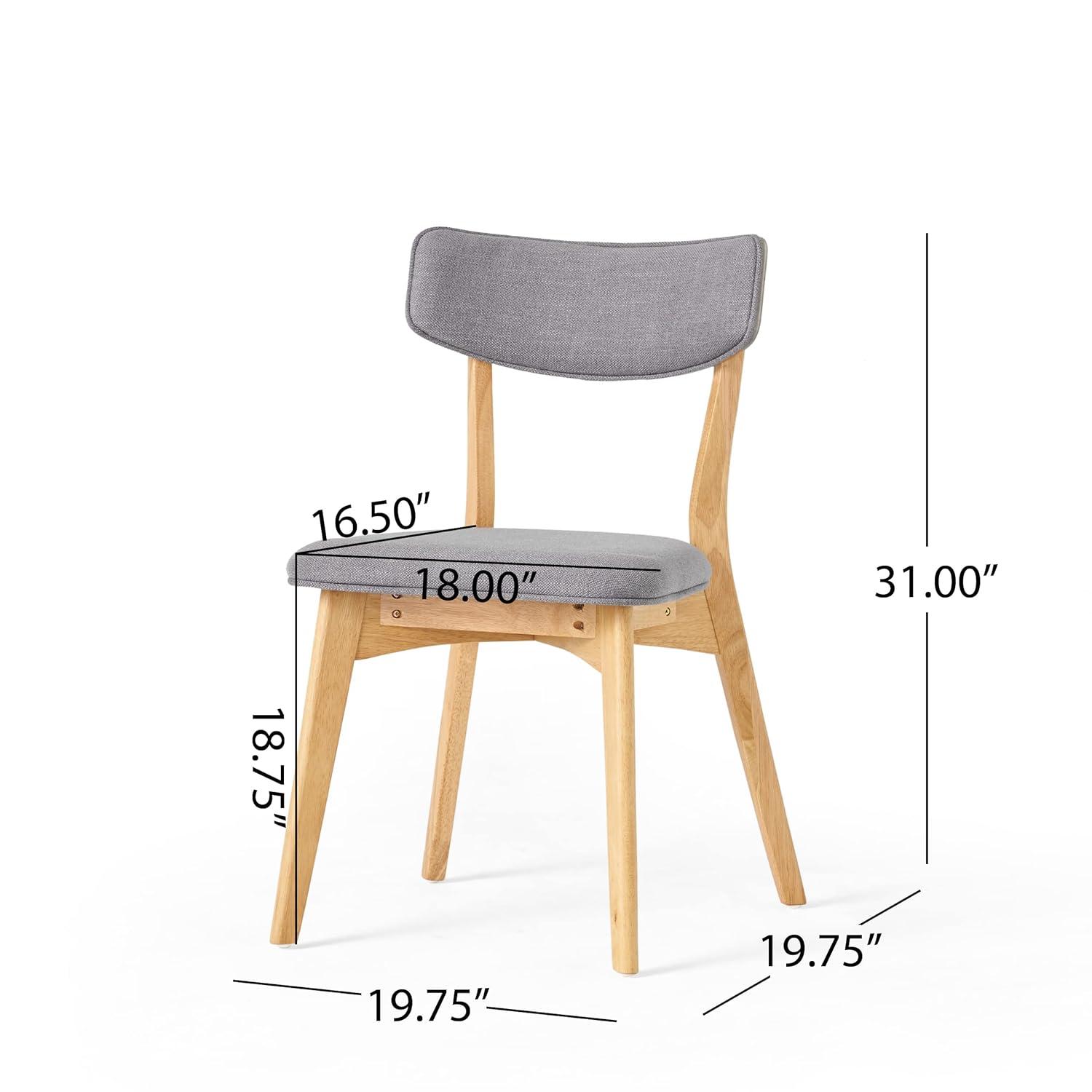 Molly Mid Century Modern Dining Chairs with Rubberwood Frame (Set of 2)