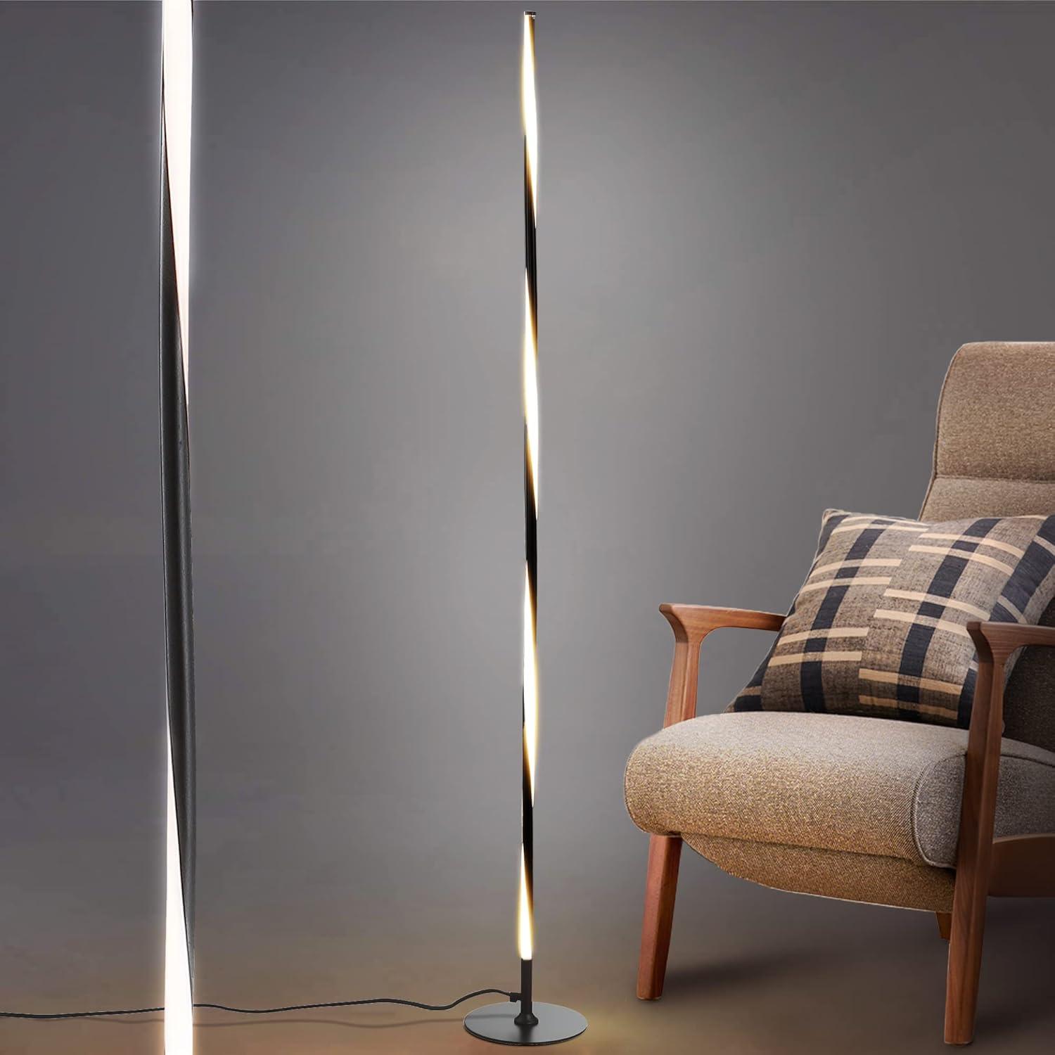 Pilar 63.75" LED Integrated Floor Lamp, Black