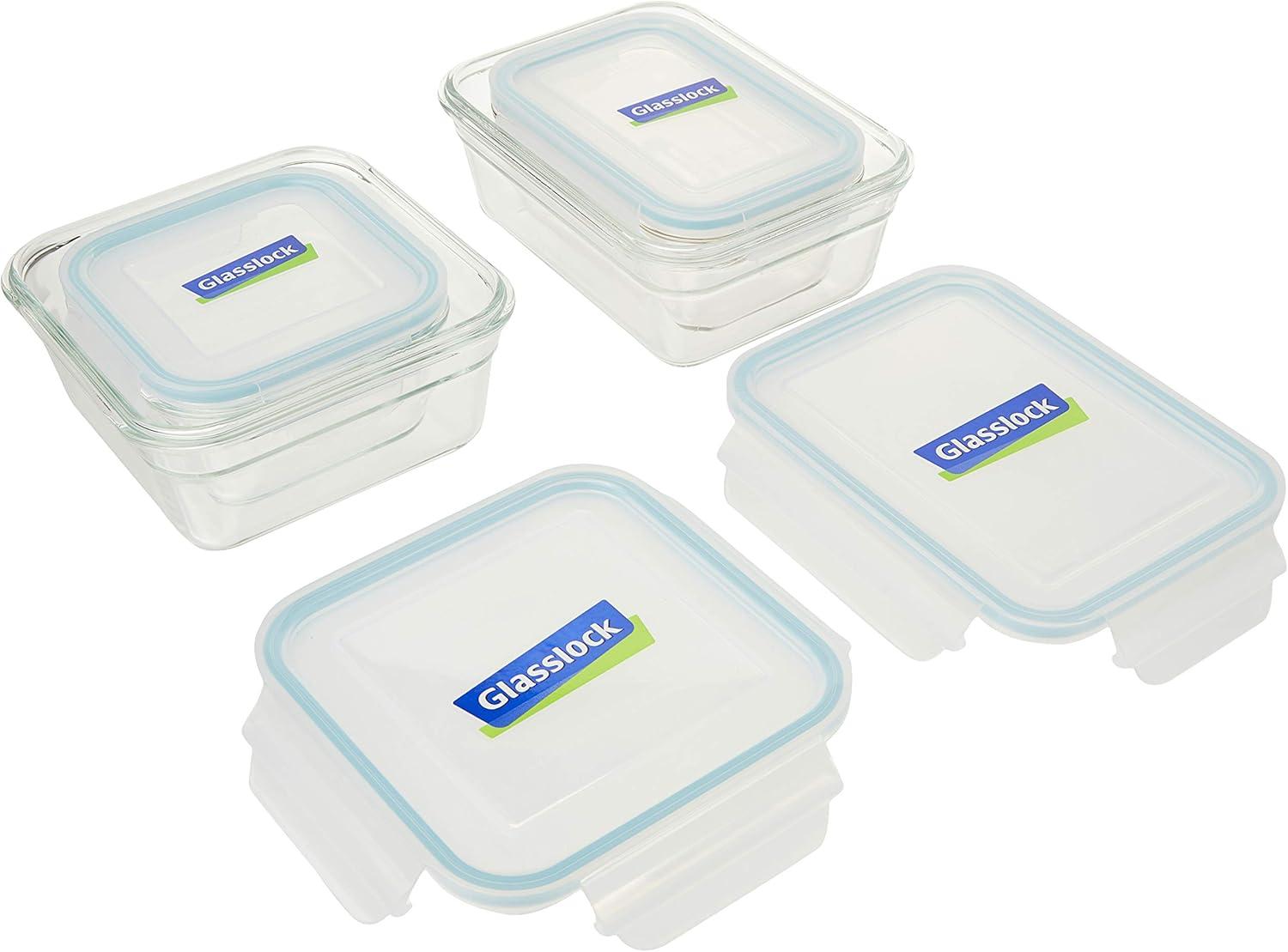 Rectangular Glass Airtight Food Storage Container Set, 4-Piece