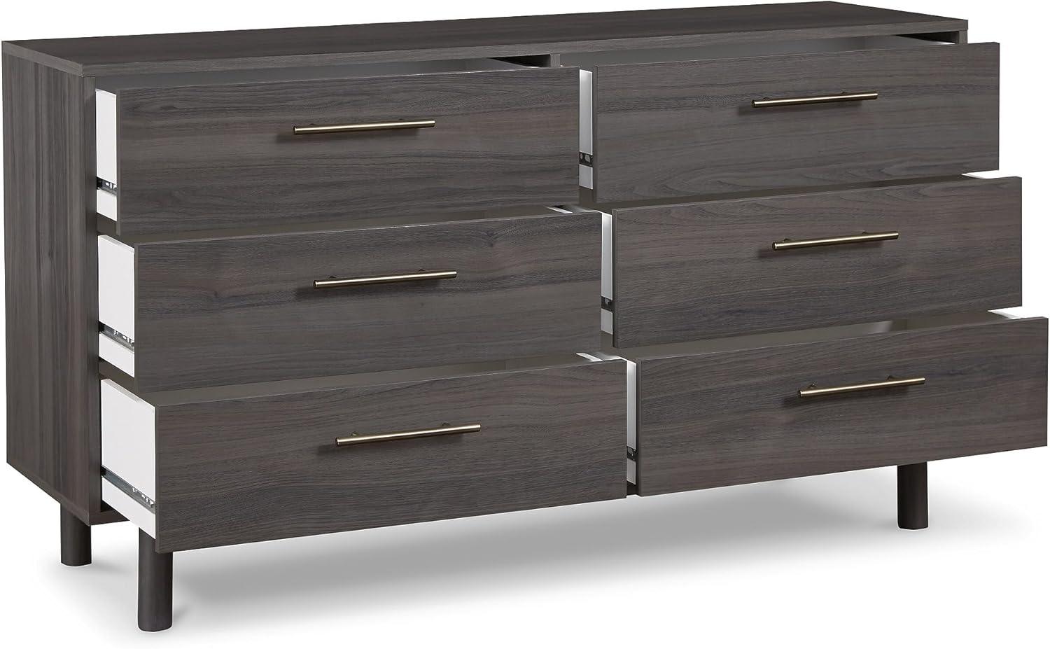 Brymont Warm Gray 6-Drawer Mid-Century Modern Dresser