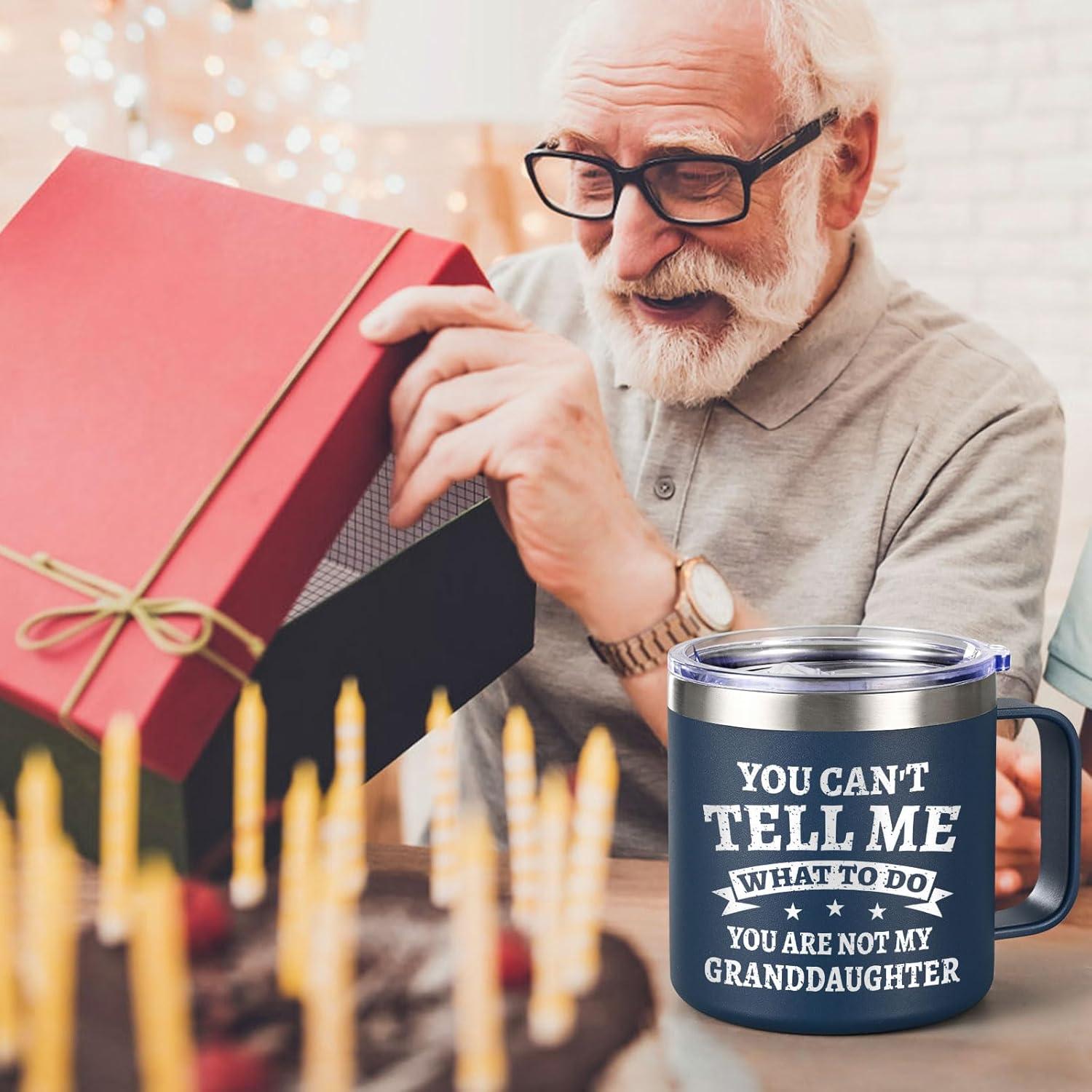 Best Grandpa Gifts for Christmas - 14Oz Grandpa Mug (Black) - You Are Not My Granddaughter -
