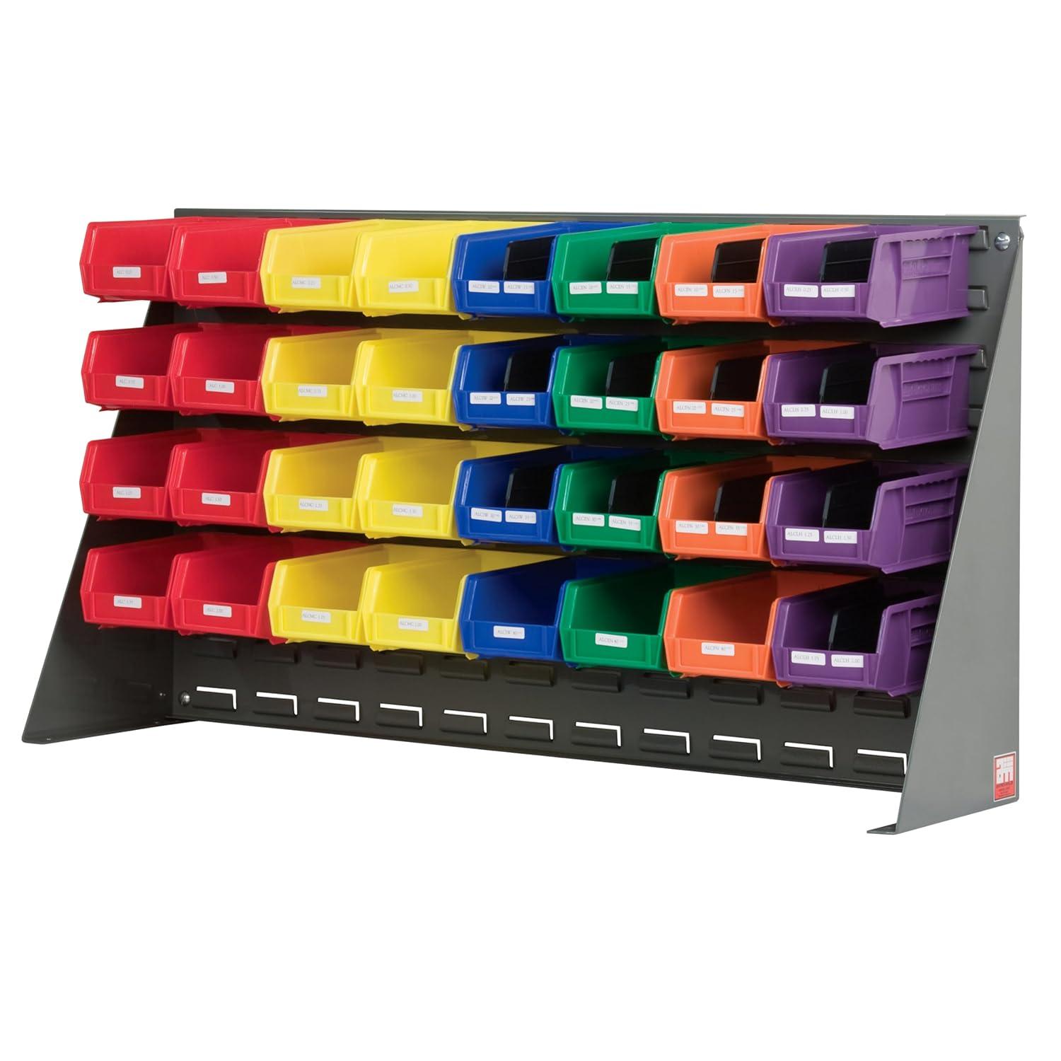 36-Inch Gray Powder Coated Steel Louvered Bench Rack