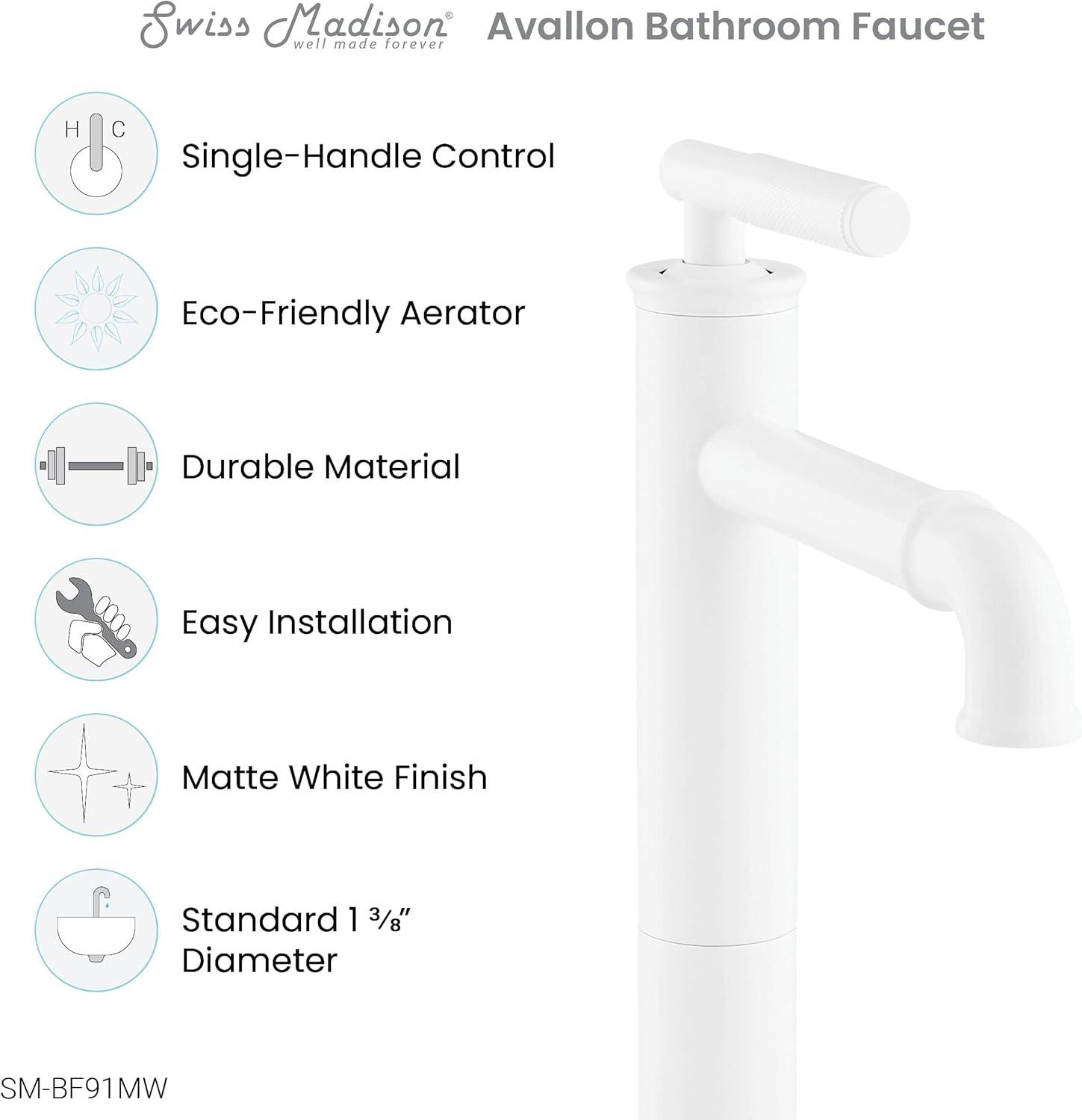 Avallon 8 in. Widespread, Sleek Handle, Bathroom Faucet