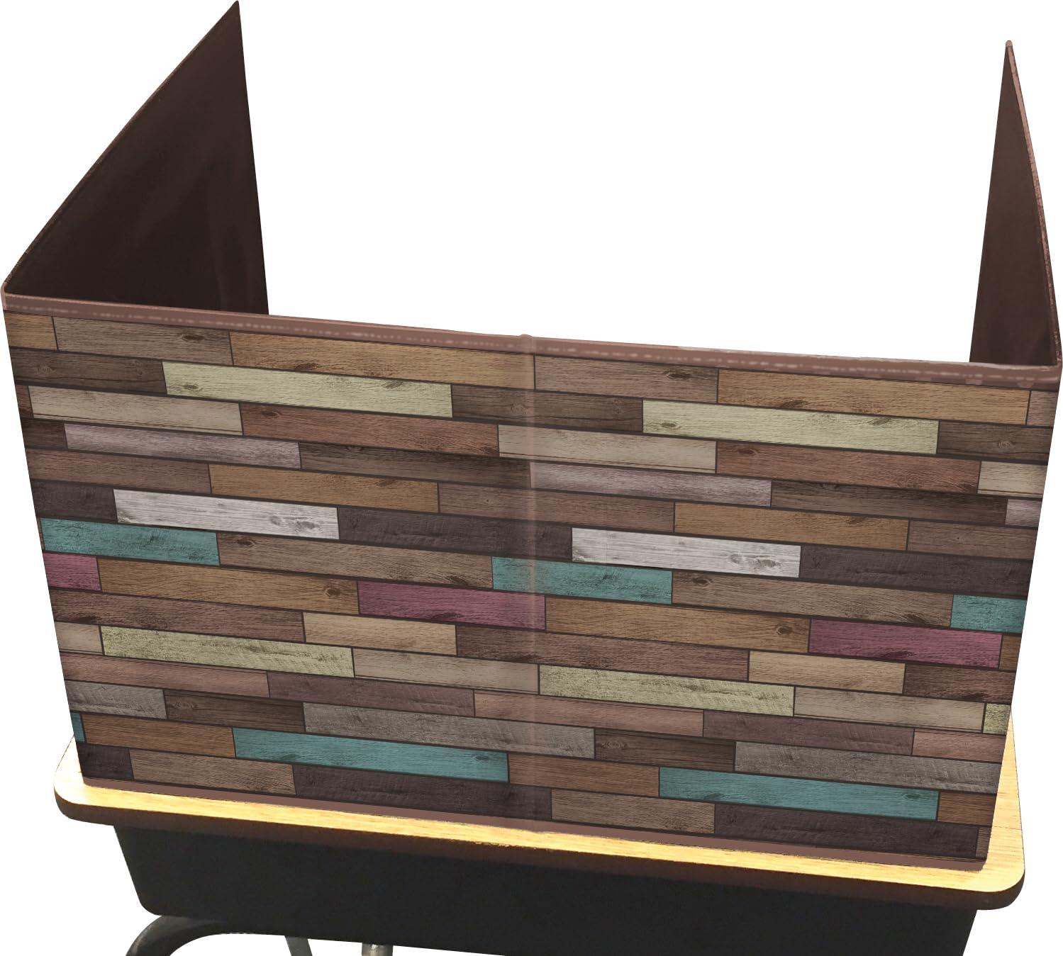 Teacher Created Resources Reclaimed Wood Foldable Plastic Freestanding Privacy Shield 16"H x 22"W