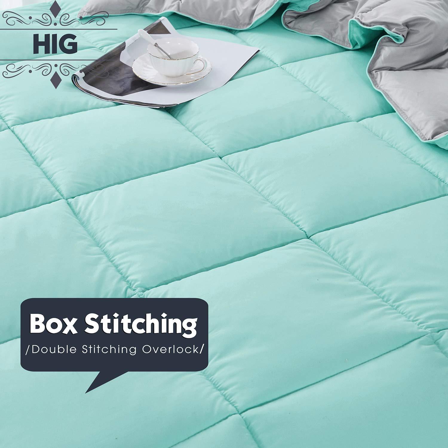 Homechoice International Group 3pc Comforter Set - All Season Reversible Down Alternative Comforter with Two Shams - Quilted Duvet Insert with Corner Tabs - Box Stitched Blanket - Breathable, Soft, Fluffy