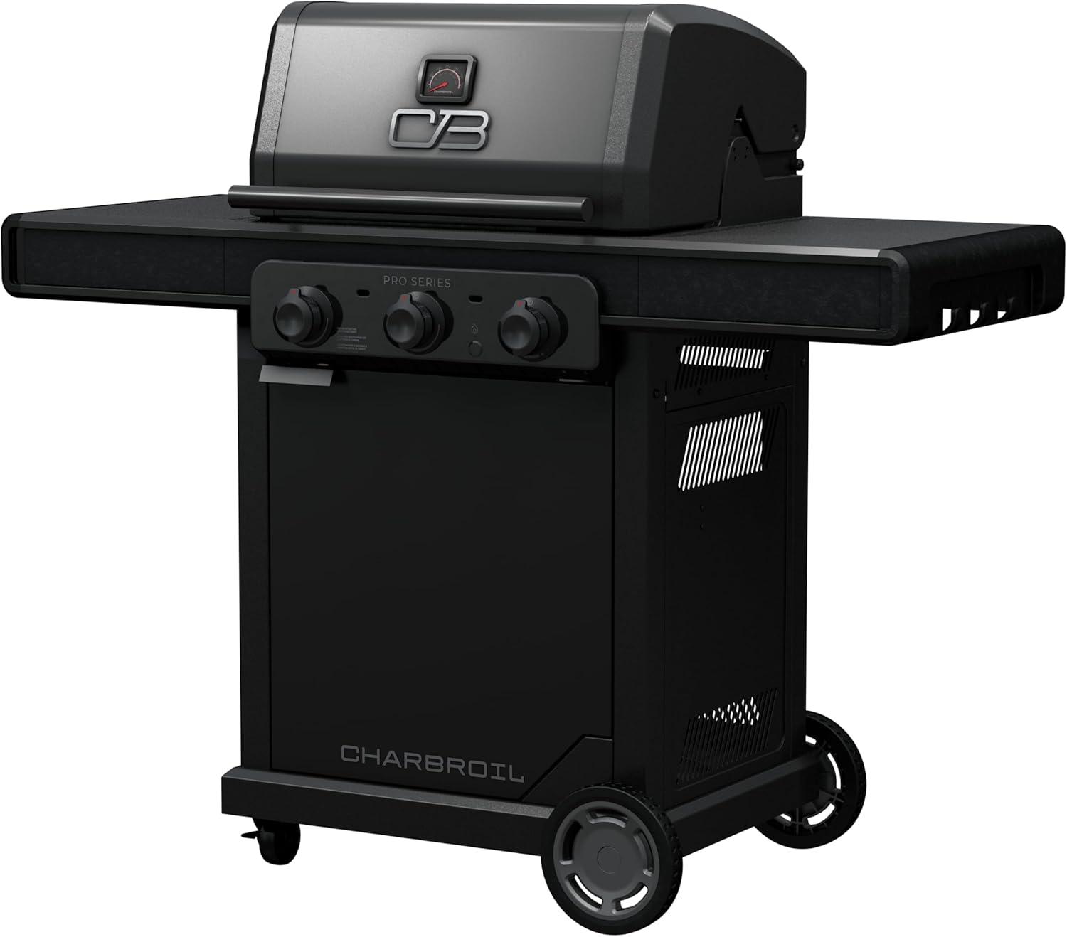 Charbroil Pro Series 3-Burner Infrared Propane Gas Grill, Matte Black