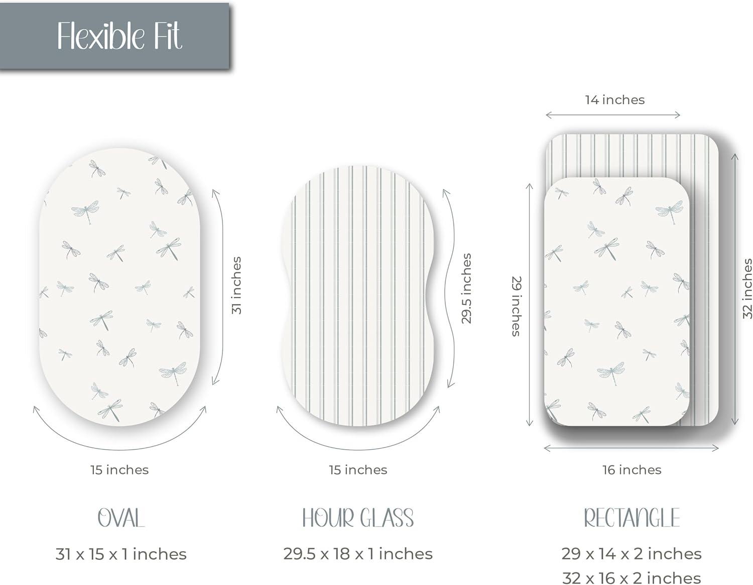 Ely's & Co. Baby Fitted Bassinet Sheet 100% Combed Jersey Cotton for Baby Boy 2 Pack