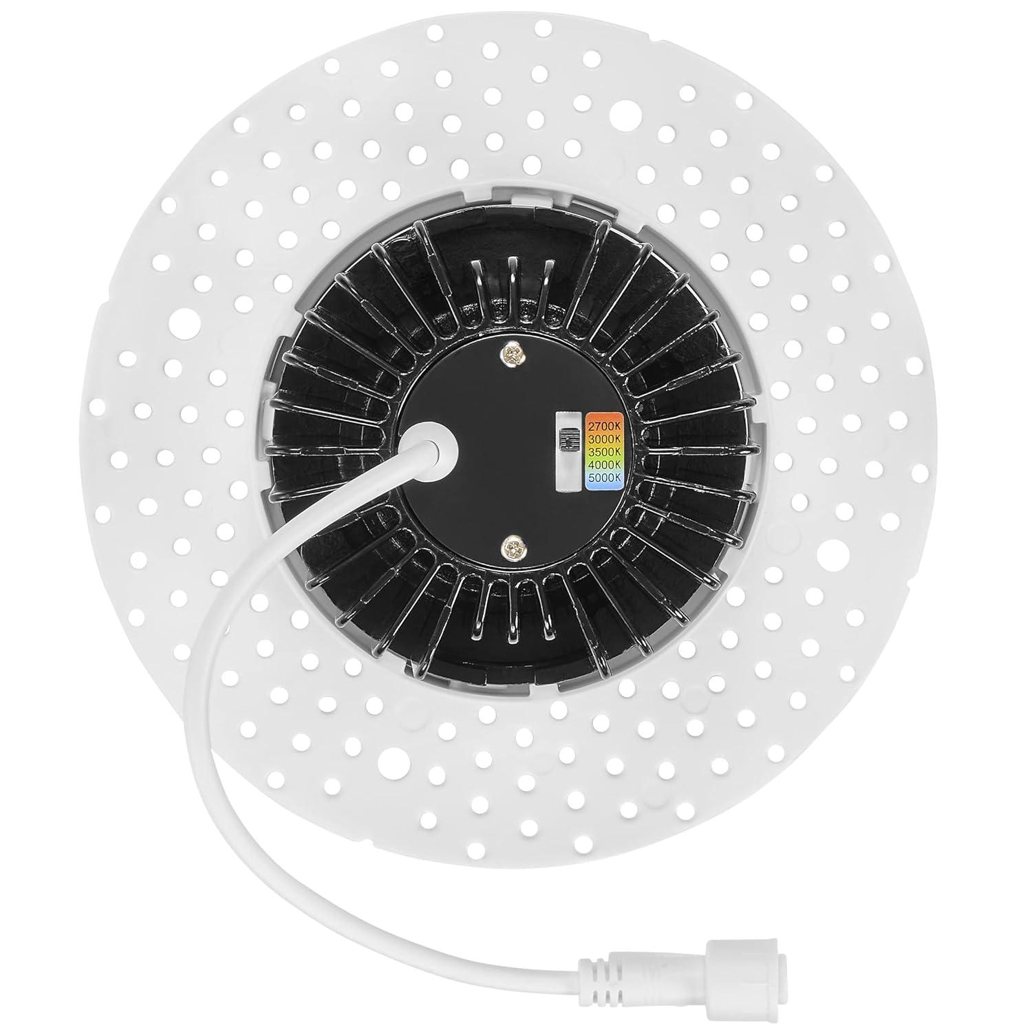 Maxxima 4 in. Trimless Ultra-Thin Recessed Anti-Glare LED Downlight Canless IC Rated 1000 Lumens 5 Color Temperature Selectable 2700K/3000K/3500K/4000K/5000K Dimmable 90 CRI 5 CCT Slim J-Box Included