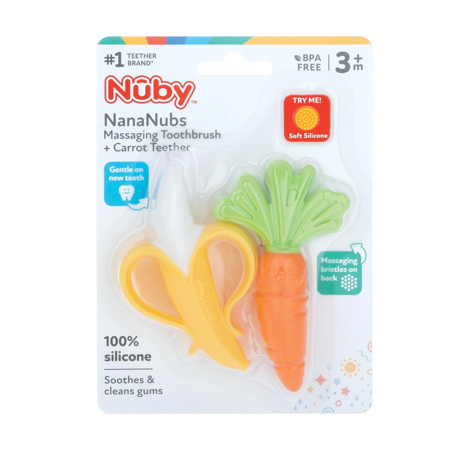 Nuby Banana and Carrot Silicone Teething Toys for Babies