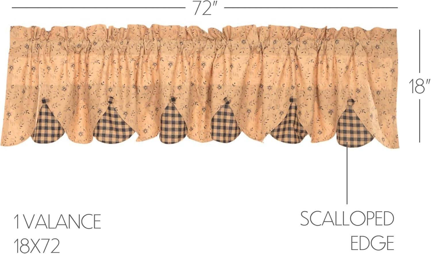 VHC Brands Maisie Valance 18x72 Country Curtain, Tan
