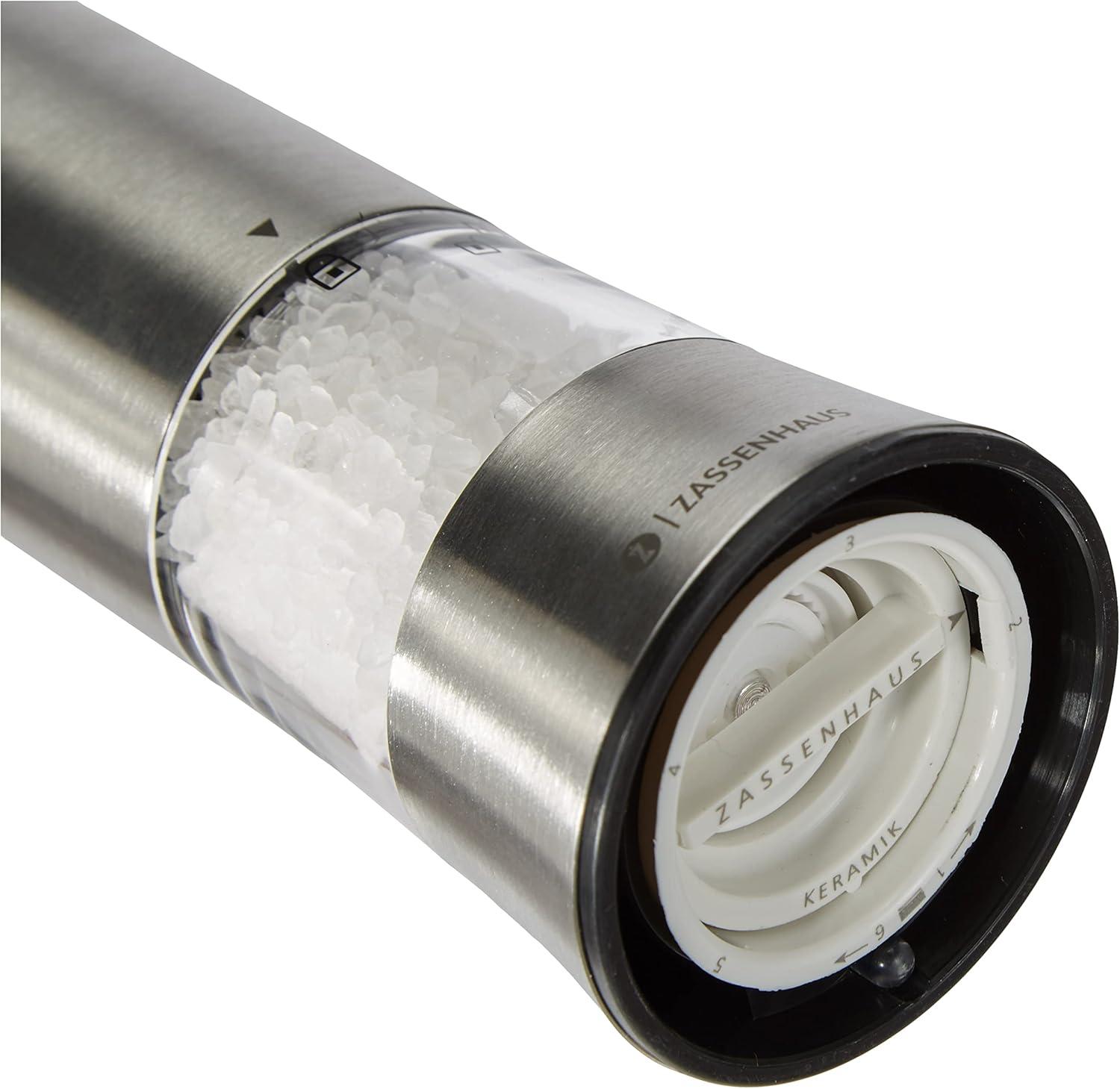 Frieling Zassenhaus Gera Stainless Steel/Acrylic Electric Salt Mill
