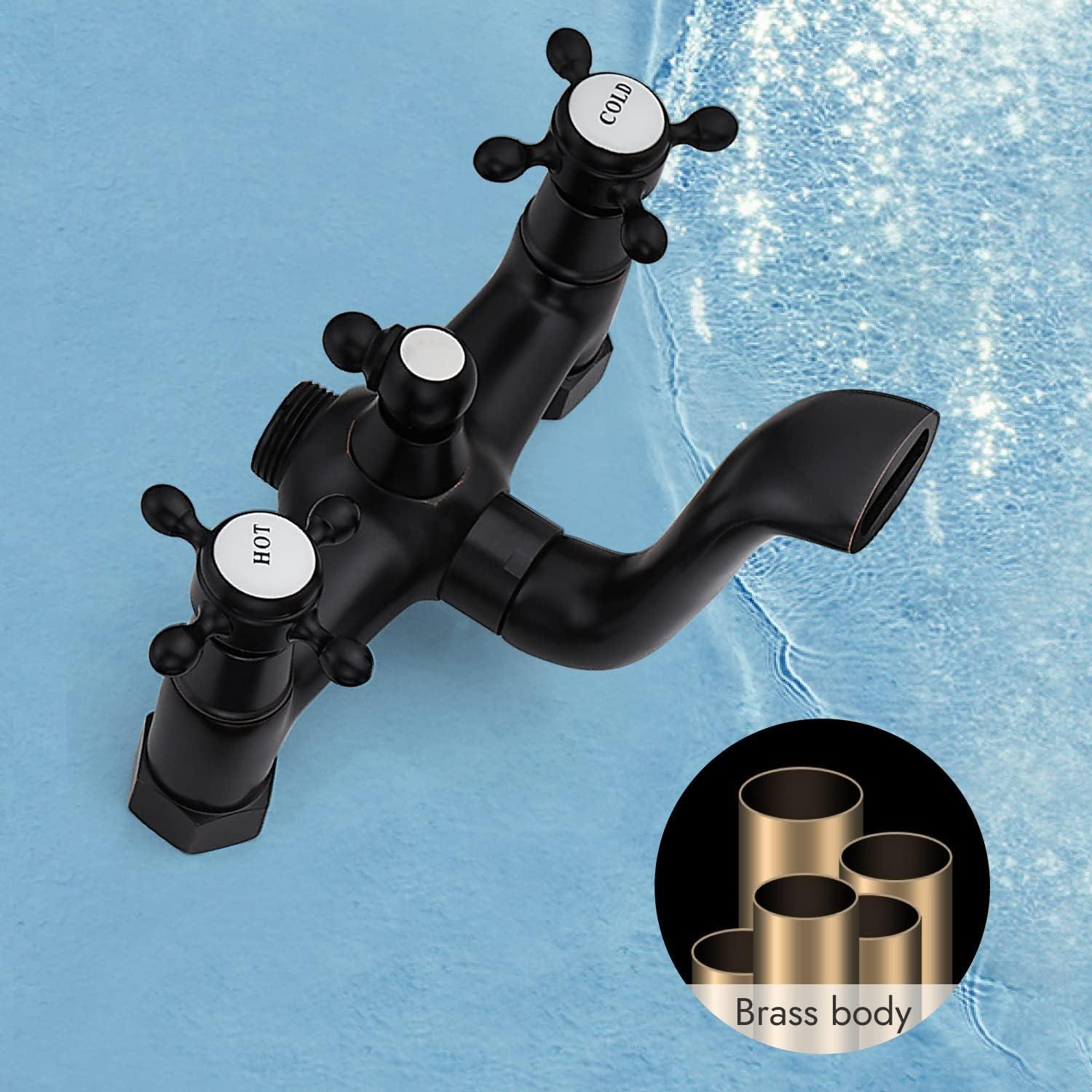 Oil Rubbed Bronze Freestanding Bathtub Faucet with Handheld Shower