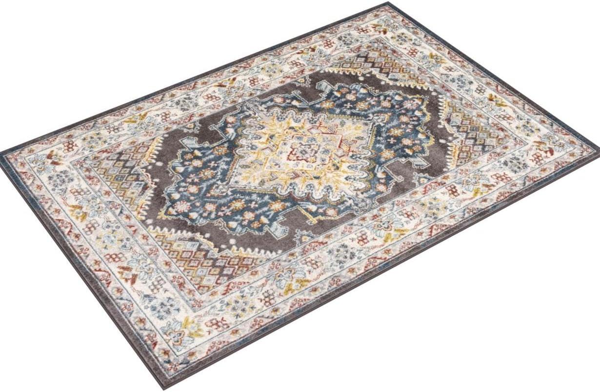 Livabliss Ankara Oriental Medallion Area Rug,5'3" x 7',Dark Brown