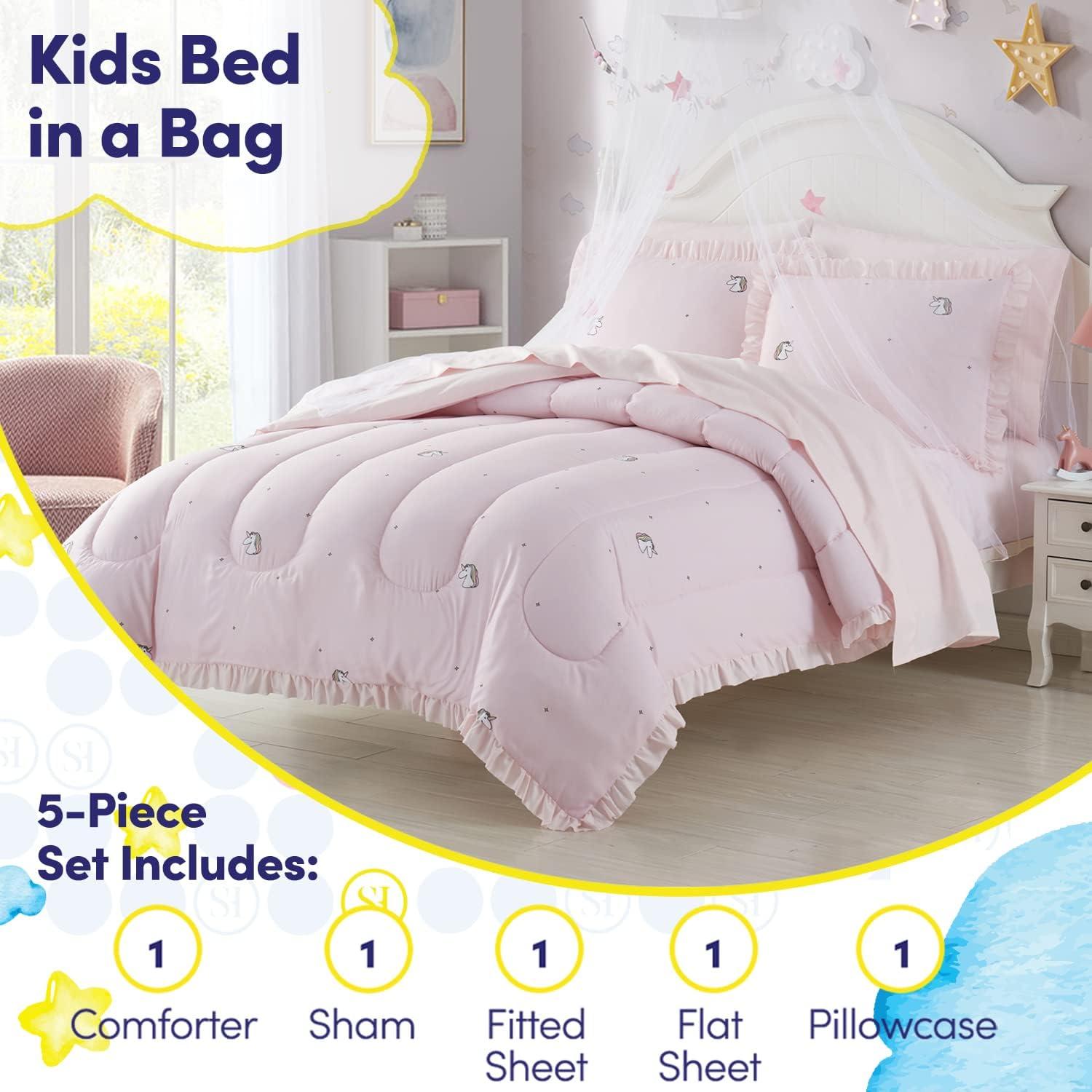 Rainbow Unicorn Kids Printed Bedding Set Includes Sheet Set by Sweet Home Collection®