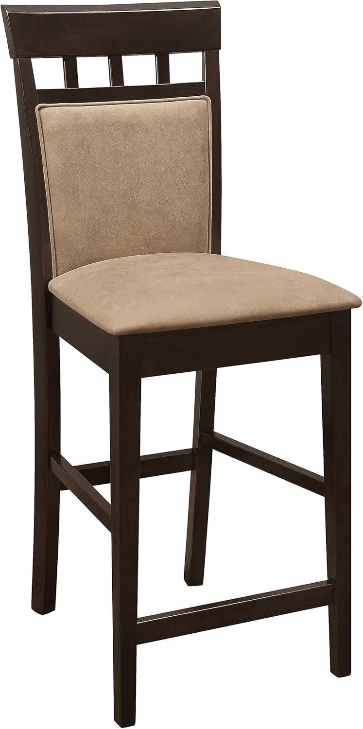 Coaster Upholstered Microfiber Counter Height Stools in Tan