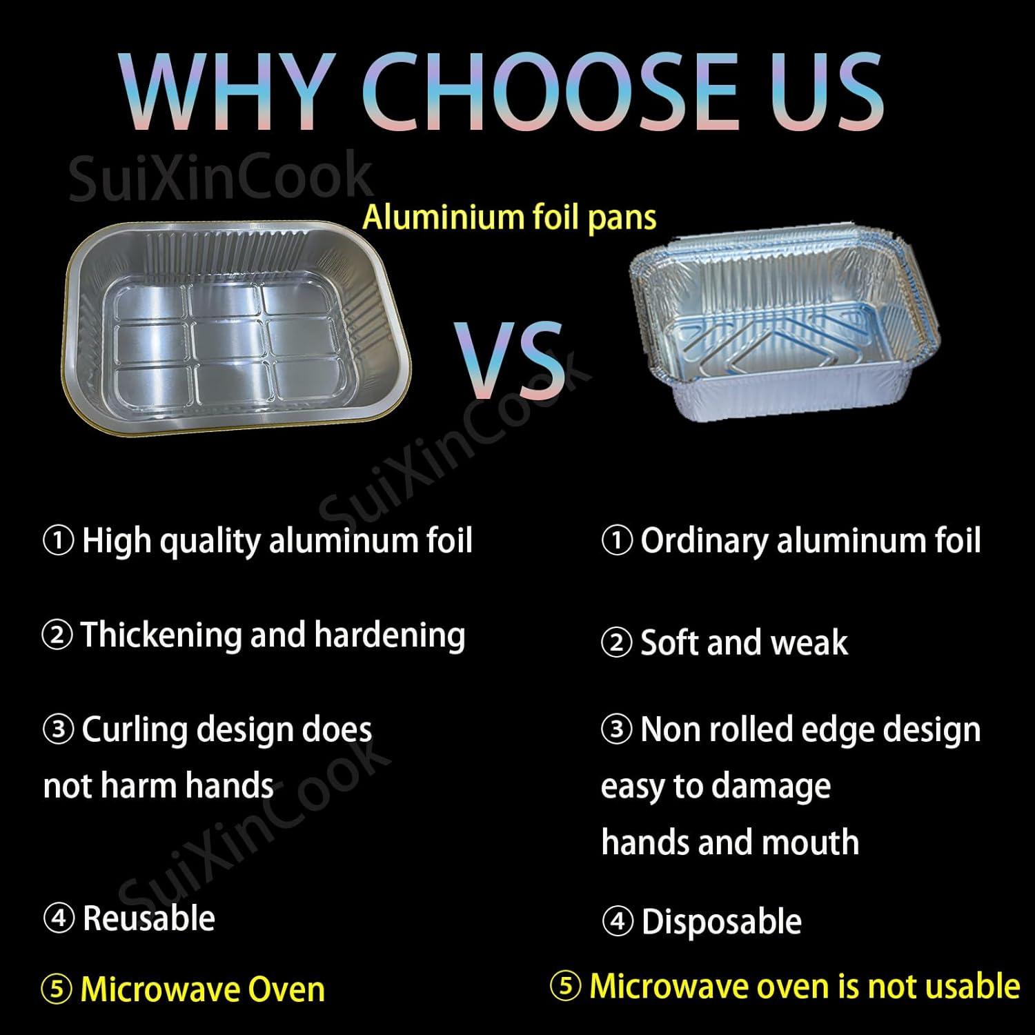 13 "x9" Aluminum foil Lasagna Pans, grill tray, sturdy disposable aluminum pan, 10 sets- for cooking，baking and heating, food storage, distribution, barbecue,Gold
