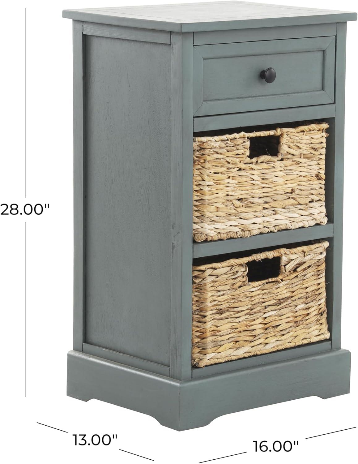 Wooden Side Chest with Wicker Drawers Brown - Olivia & May