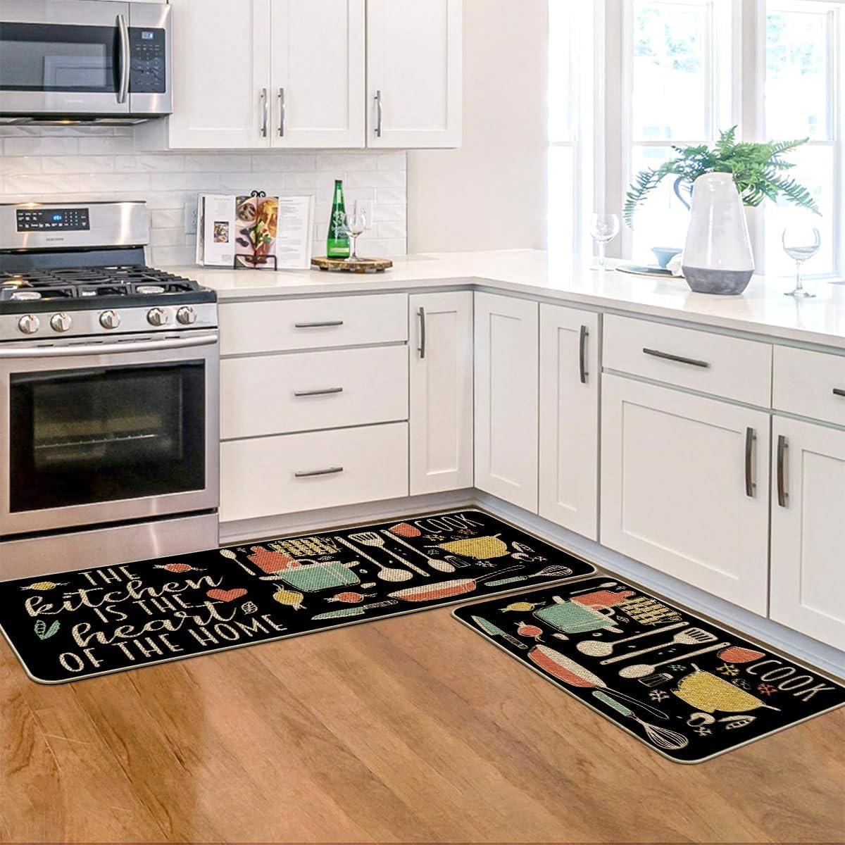Rosalind Wheeler The Kitchen is The Heart of The Home Kitchen Mats Set of 2