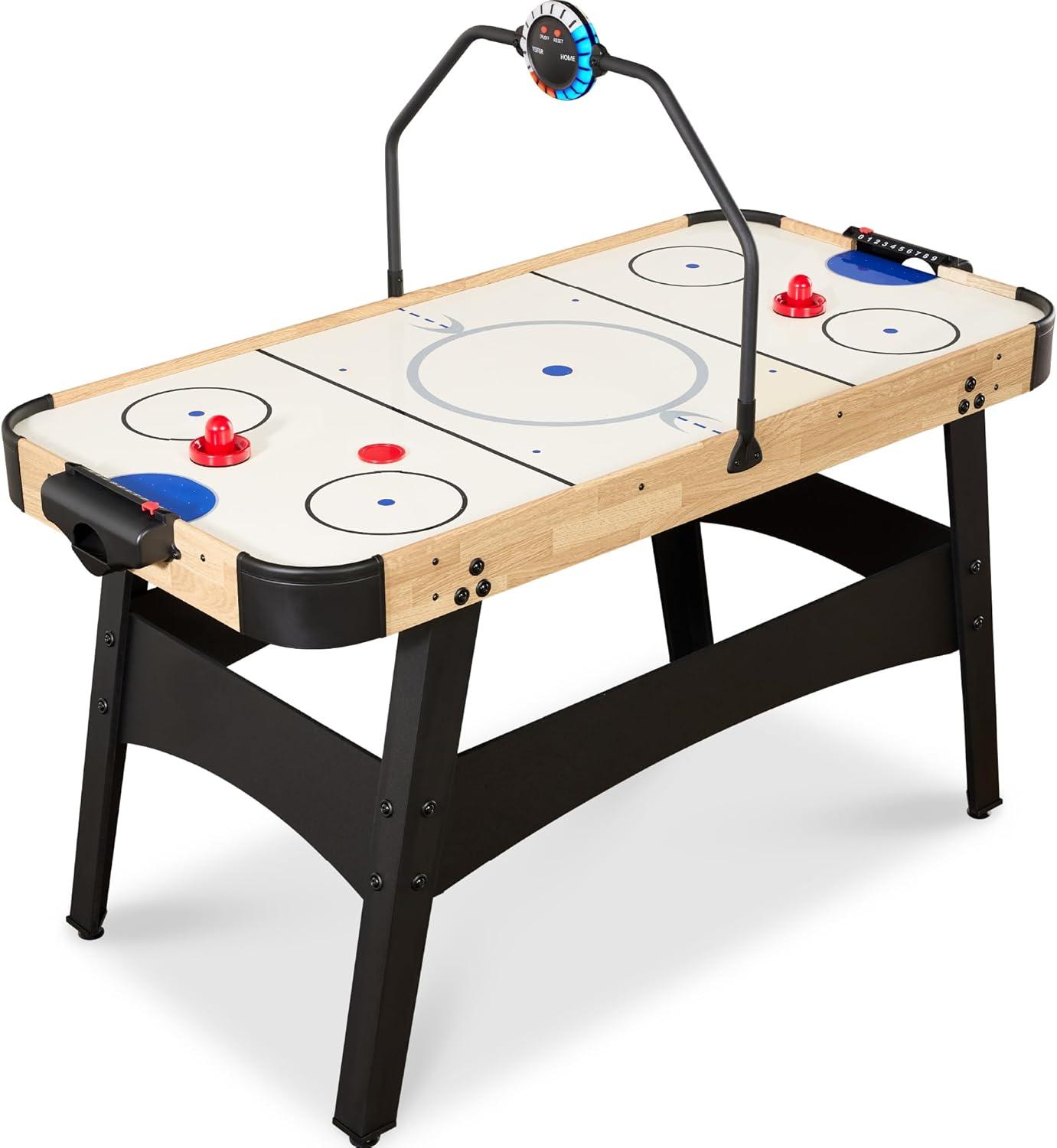 Best Choice Products 54in Air Hockey Game Table w/ LED Lights, Scoreboard, Powerful Motor