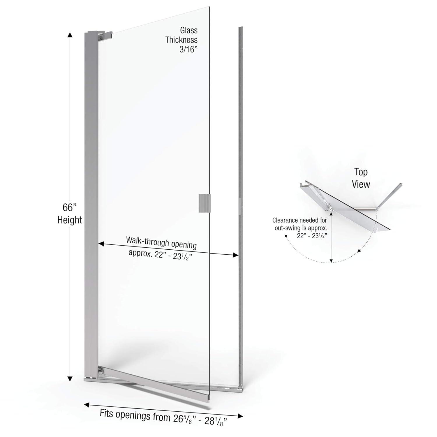 Armon 28" x 66" Pivot Framed Shower Door