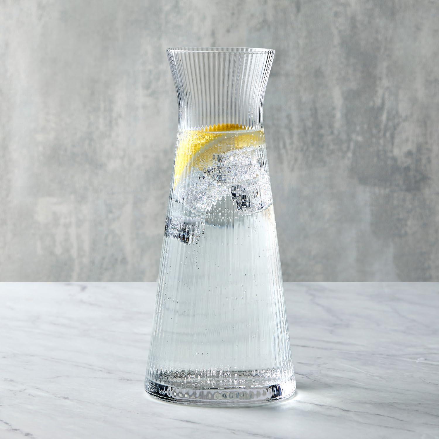 Empire Clear Ribbed Glass Water Carafe 40.5 oz