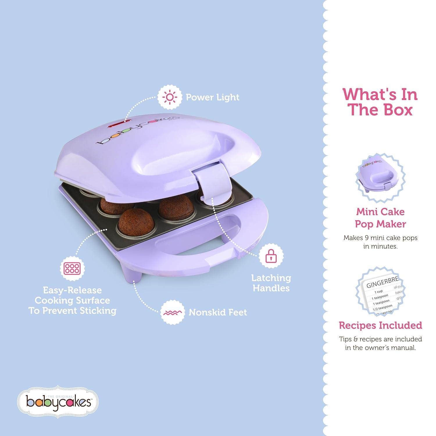 Babycakes Mini Cake Pop Maker, 9, Purple