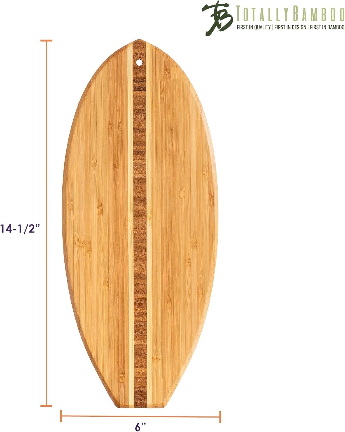 Totally Bamboo Lil' Surfer Surfboard Shaped Serving and Cutting Board