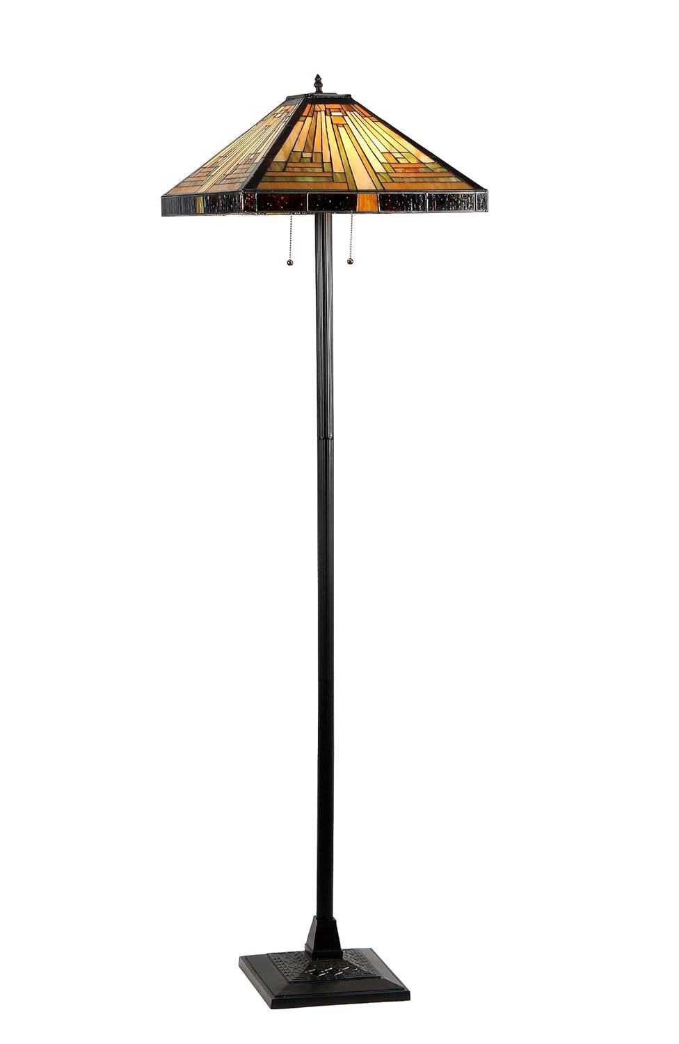 Chloe Lighting CH33359MR18-FL2 Innes Tiffany-style 2 Light Mission Floor Lamp 18`` Shade