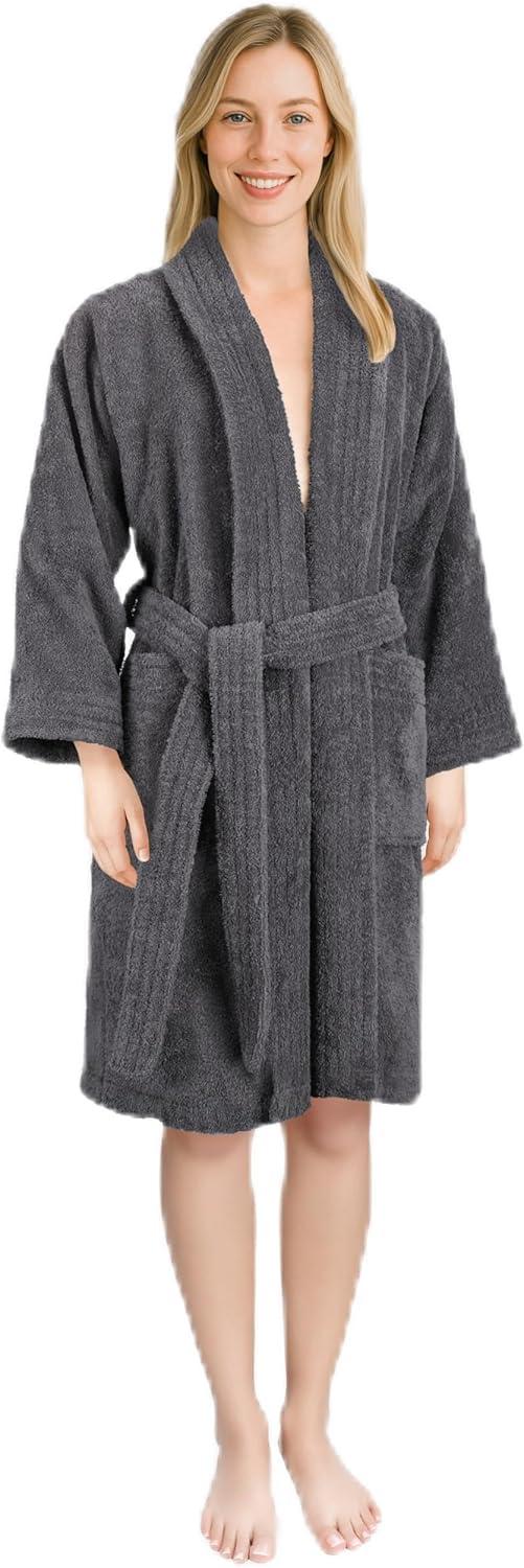 Eider & Ivory™ 100% Cotton Turkish Bathrobes, Soft Absorbent Lightweight Women Robes