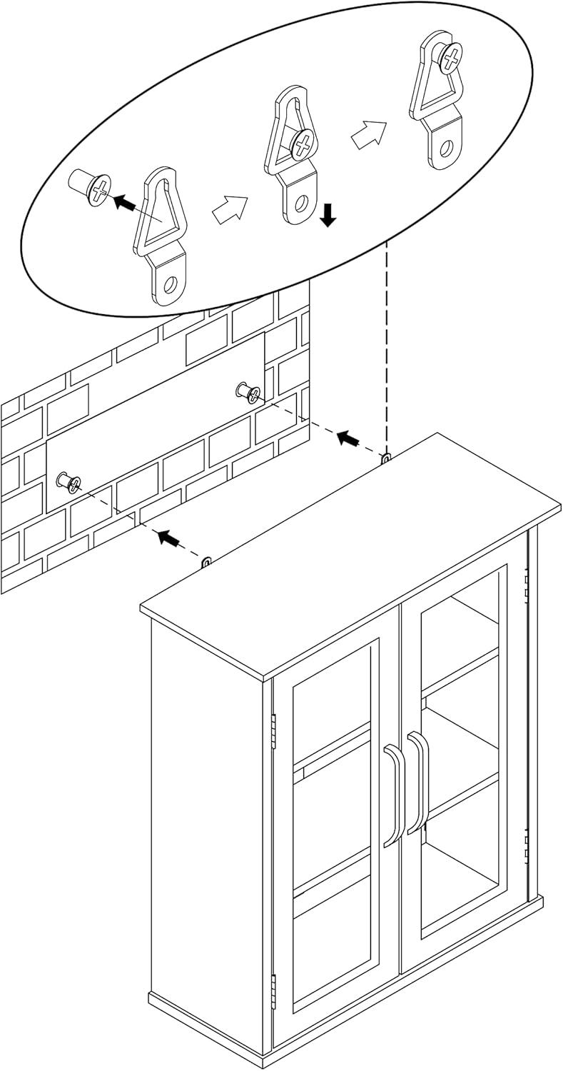 Teamson Home Avery Two-Door Removable Wall Cabinet