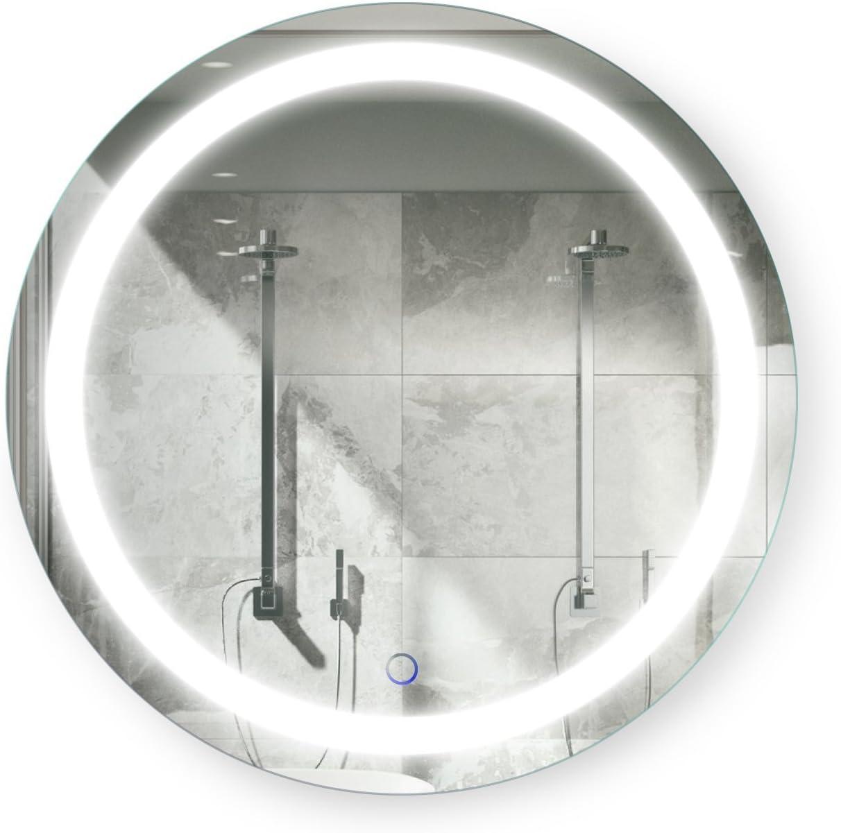 Luxe Frameless 24" Round LED Vanity Mirror with Dimmer & Defogger