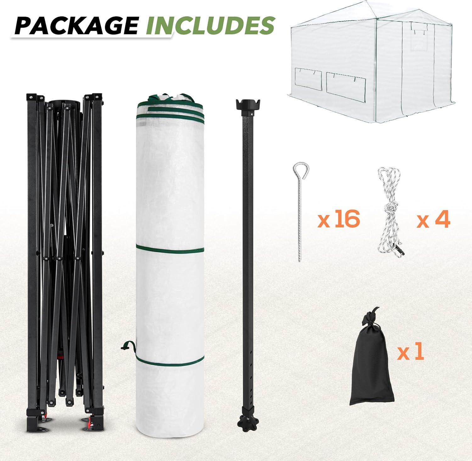 EAGLE PEAK Pop Up Greenhouse 8' W x 12' D Greenhouse