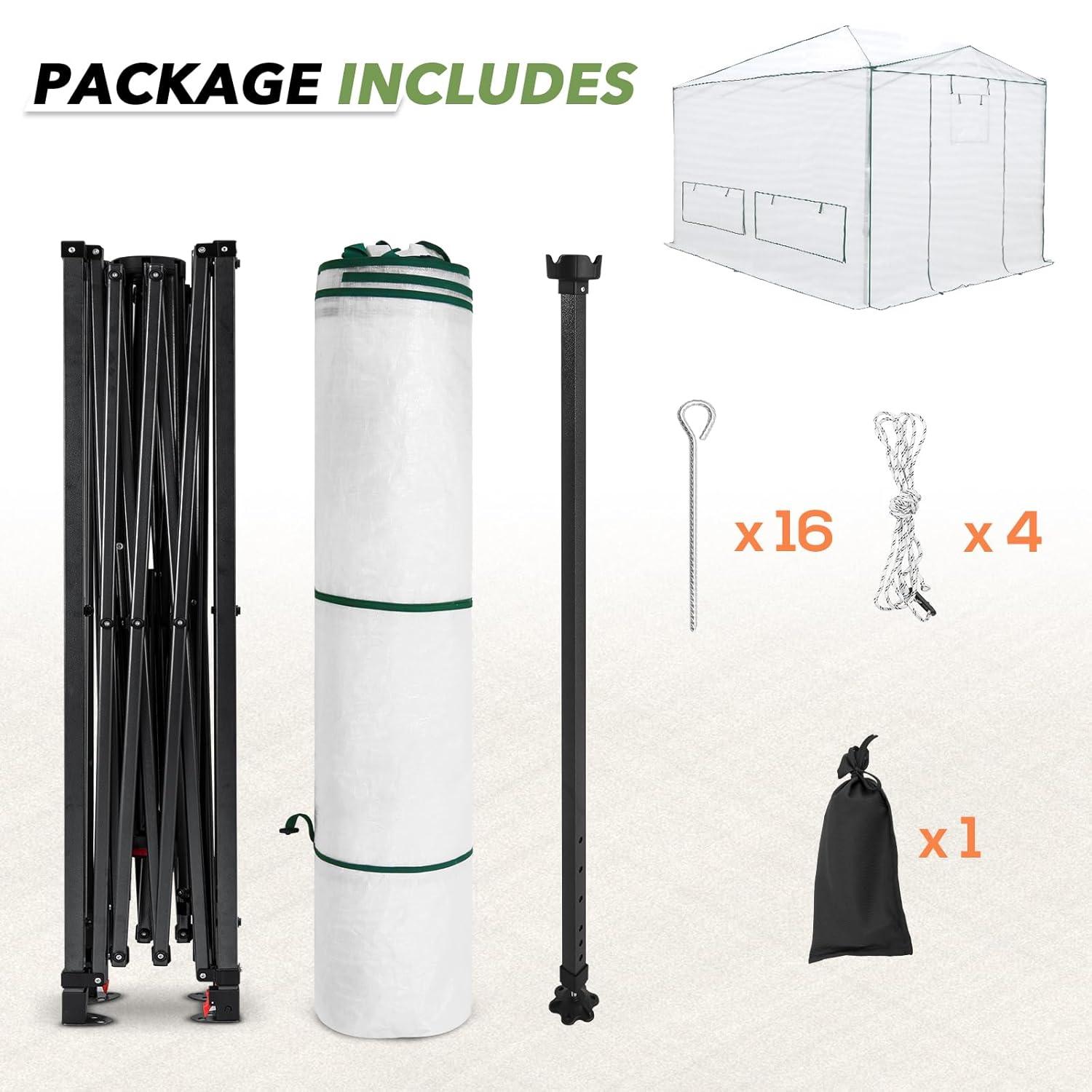 EAGLE PEAK Pop Up Greenhouse 8' W x 12' D Greenhouse