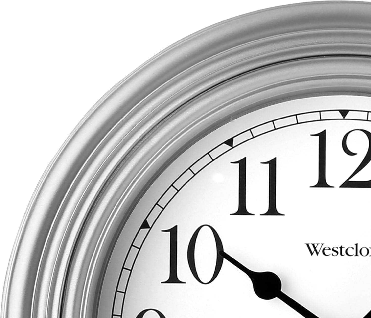 Westclox 9 inch Silver Round Simplicity Analog QA Wall Clock