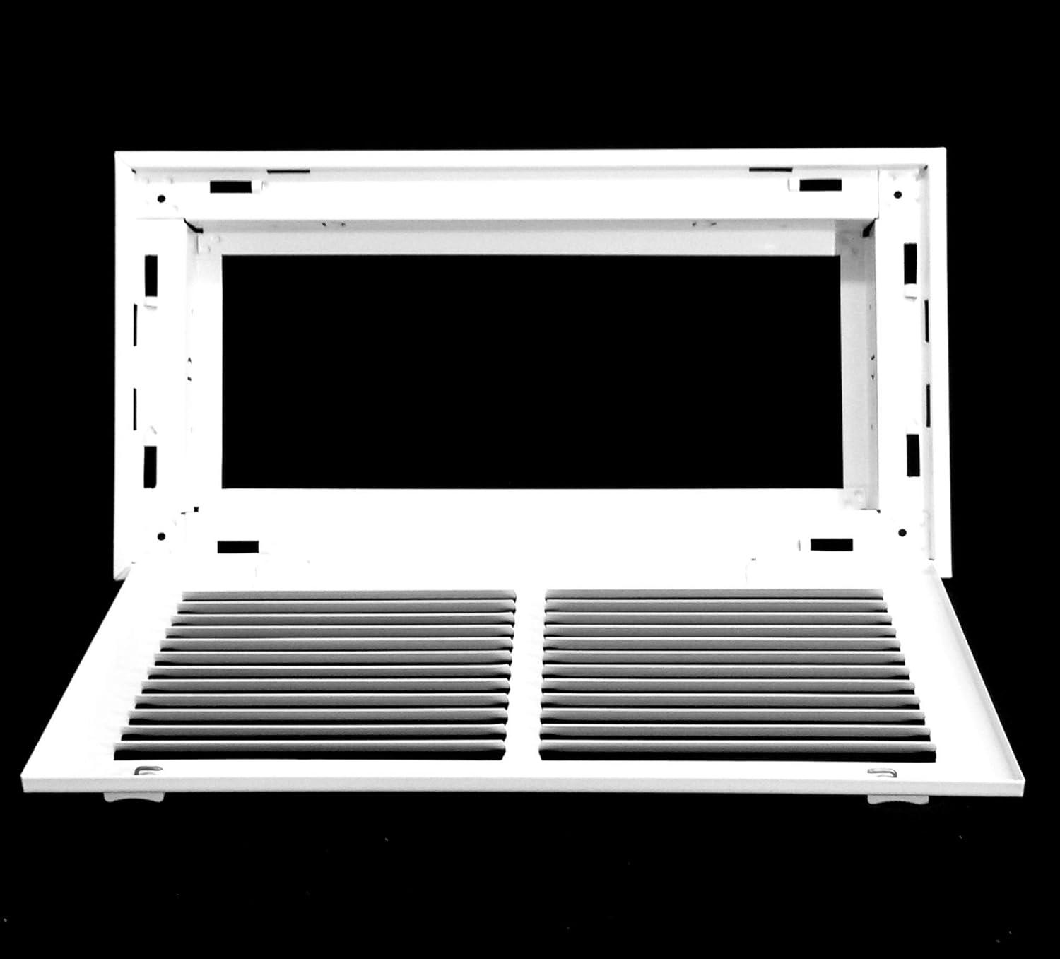 Fits 14x6 Duct Opening | Steel Return Air Filter Grille by Handua [Removable Door] for 1-inch Filters | Vent Cover Grill | White | HVAC Cold Air Intake Grille | Outer Dimensions: 16 5/8"W X 8 5/8"H