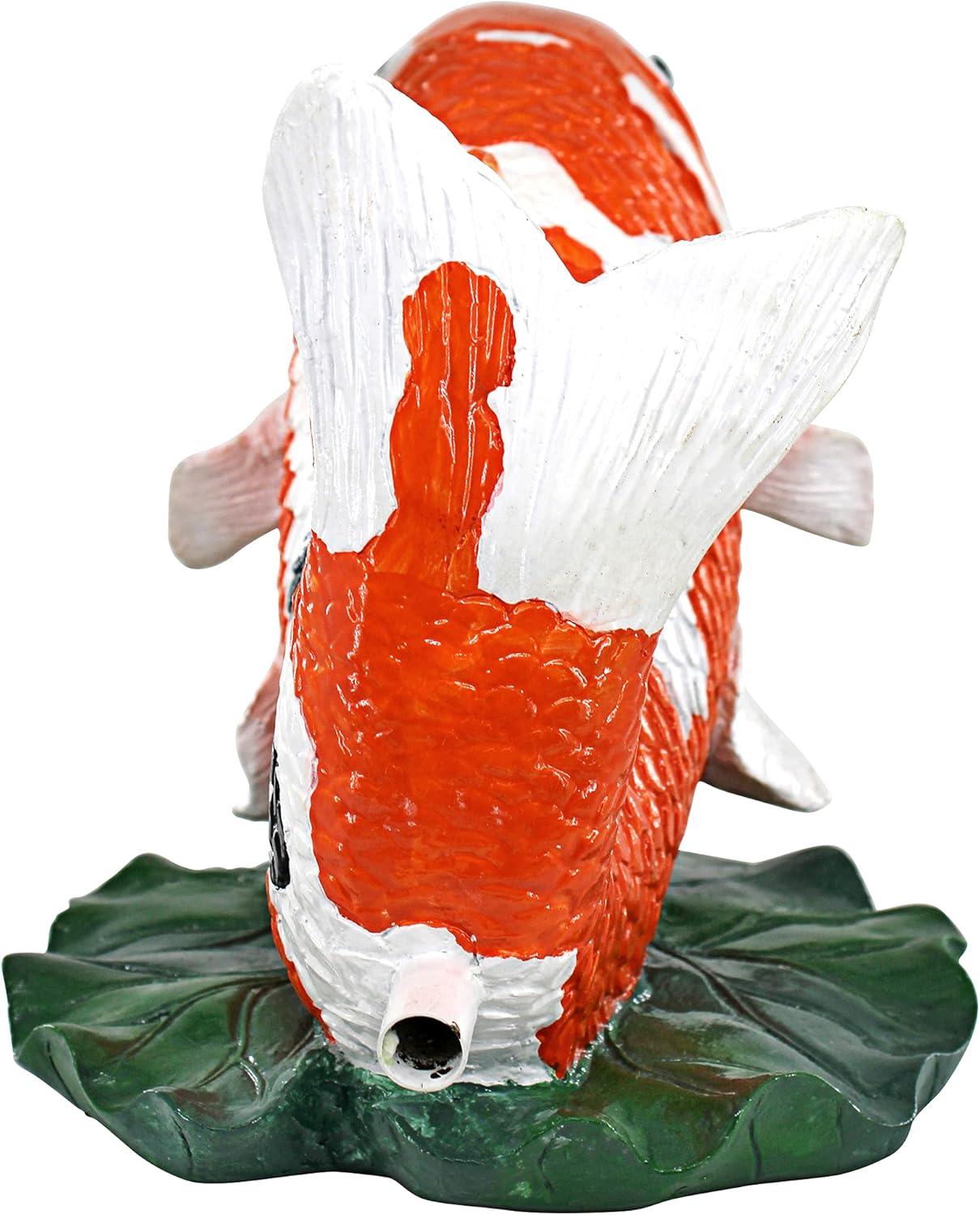 Design Toscano Kohaku Asian Koi Piped Spitter Statue