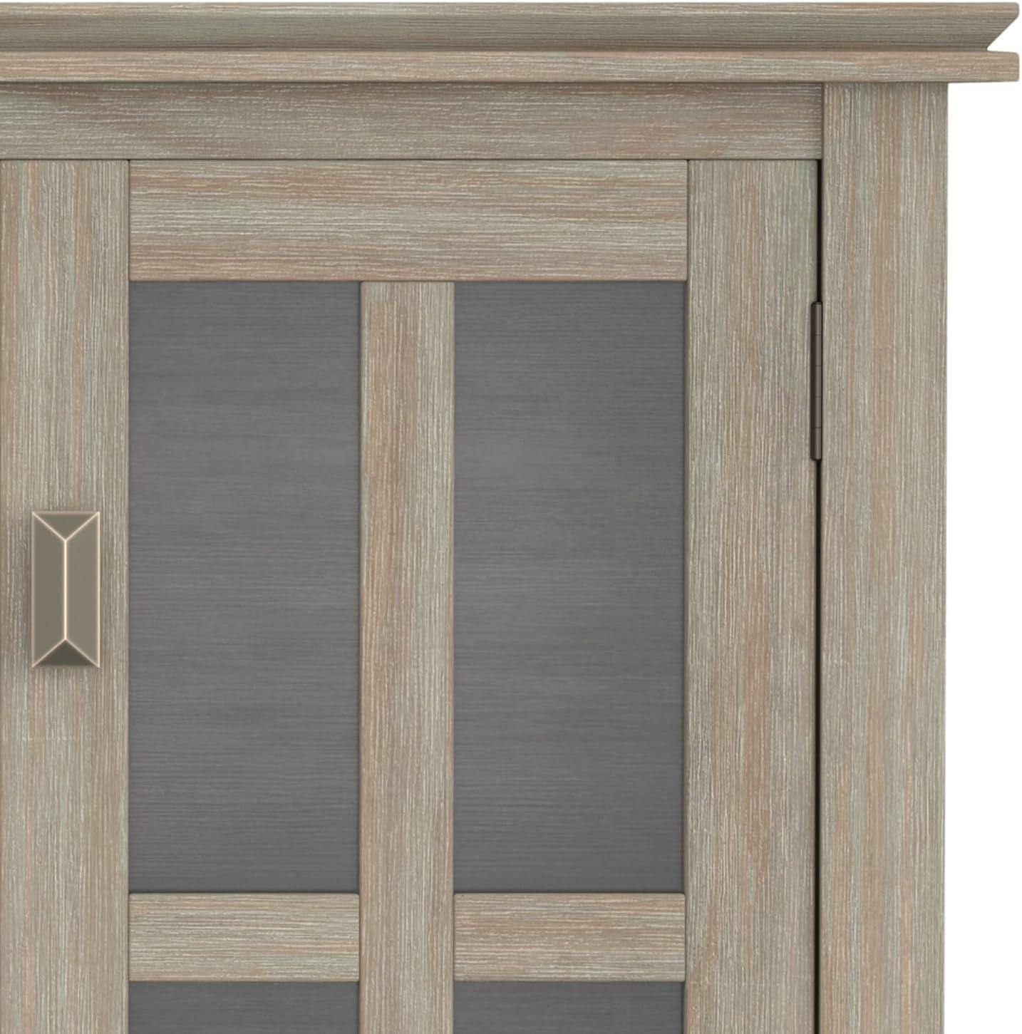 Artisan SOLID WOOD 30" Wd. Contemporary Low Storage Cabinet in Distressed Gray