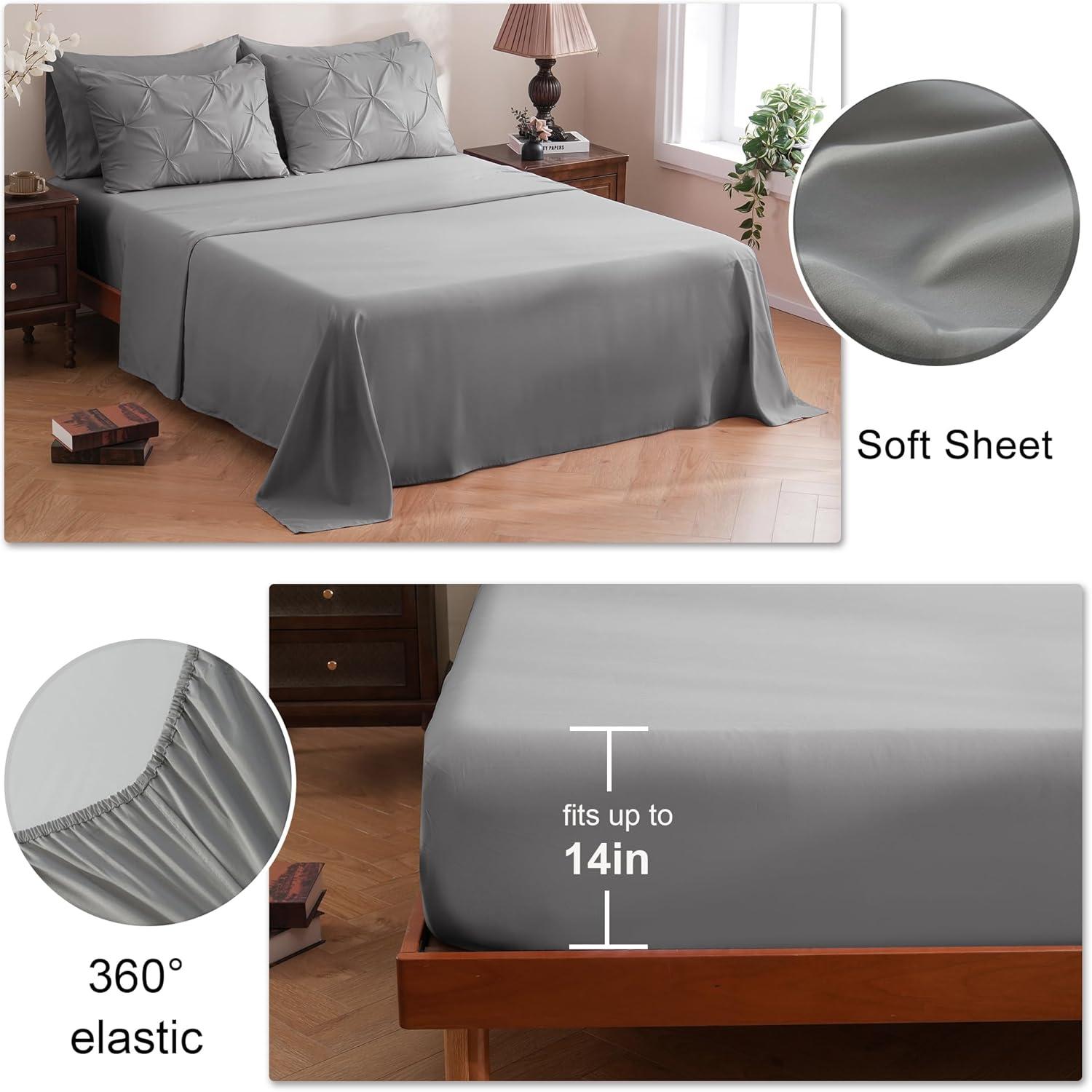 Bed-in-A-Bag Pleated Comforter Set with Bed Sheets